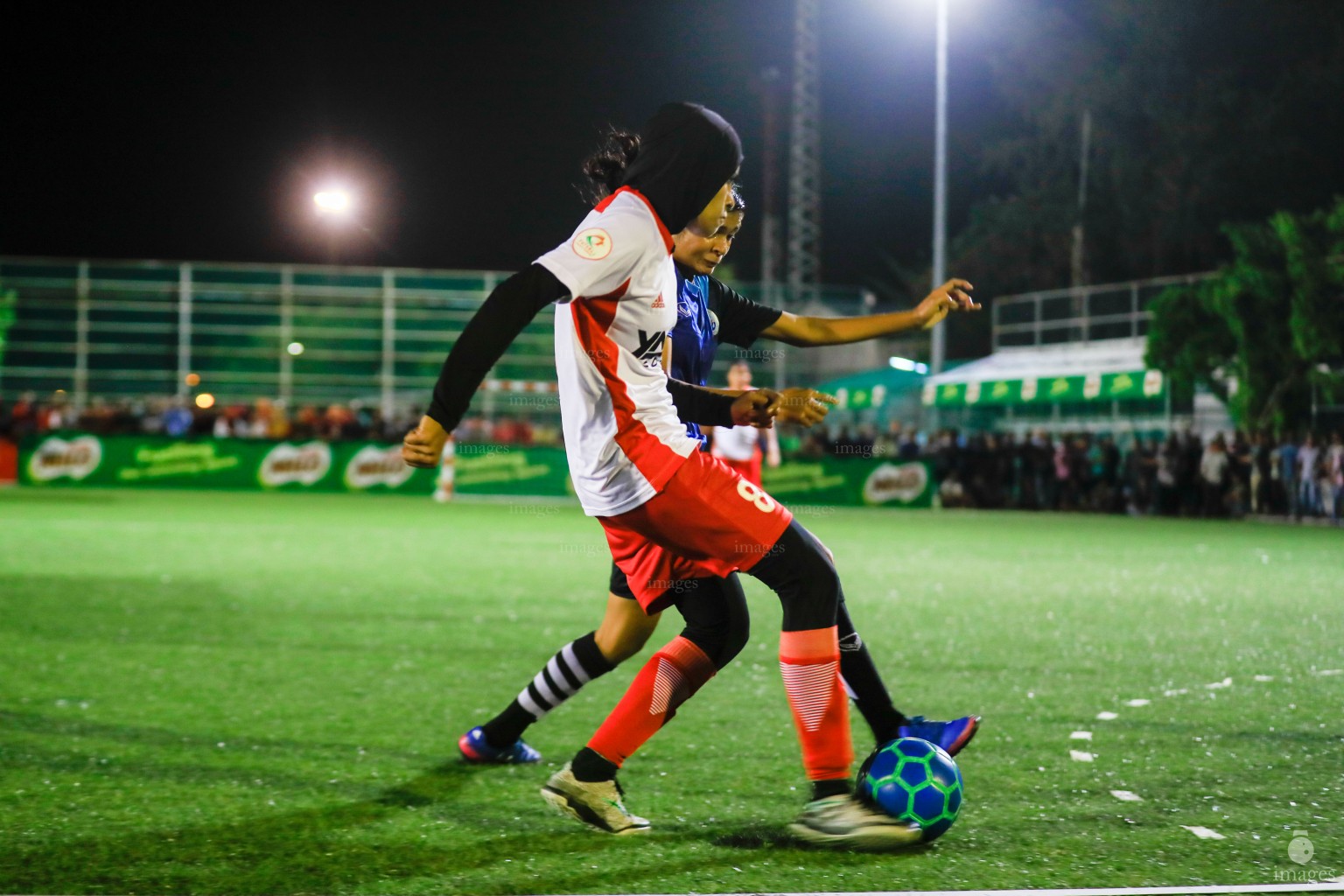 MNDF & MPL in the finals of Milo Women's Futsal Challenge in Male', Maldives, Thursday, July 20, 2017. (Images.mv Photo/ Hussain Sinan). 