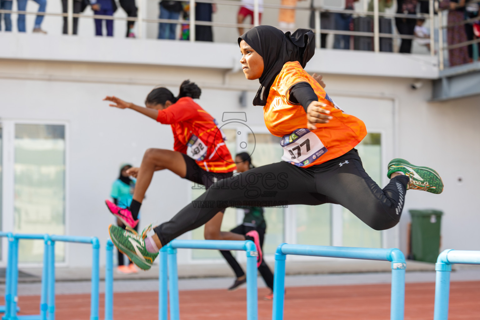 Day 4 of MWSC Interschool Athletics Championships 2024 held in Hulhumale Running Track, Hulhumale, Maldives on Tuesday, 12th November 2024. Photos by: Ismail Thoriq / Images.mv