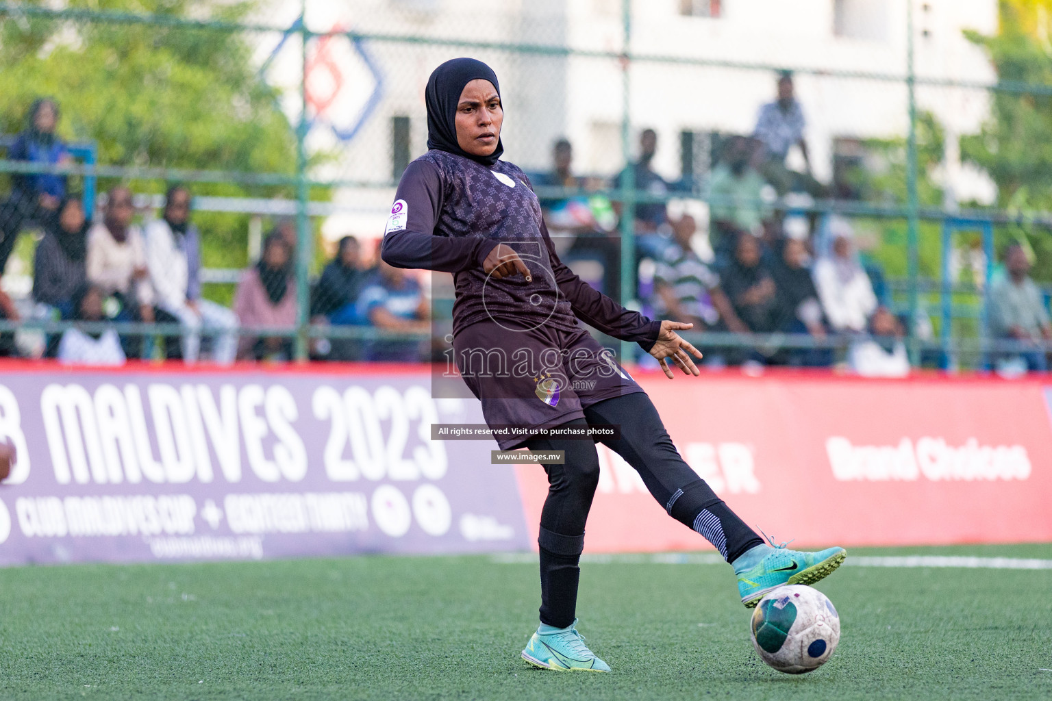 DSC vs Fenaka in Eighteen Thirty 2023 held in Hulhumale, Maldives, on Monday, 14th August 2023. Photos: Nausham Waheed / images.mv