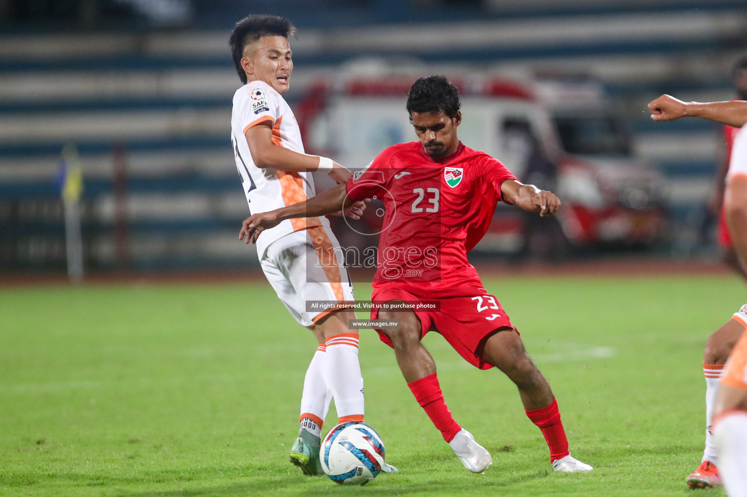 Maldives vs Bhutan in SAFF Championship 2023 held in Sree Kanteerava Stadium, Bengaluru, India, on Wednesday, 22nd June 2023. Photos: Nausham Waheed / images.mv