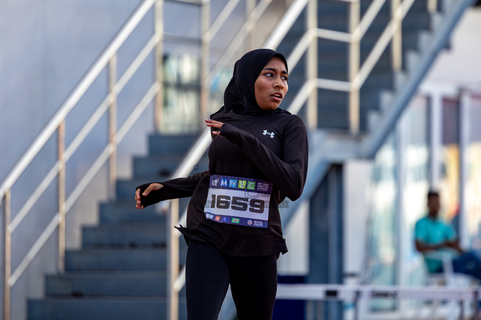 Day 1 of MWSC Interschool Athletics Championships 2024 held in Hulhumale Running Track, Hulhumale, Maldives on Saturday, 9th November 2024. 
Photos by: Hassan Simah / Images.mv