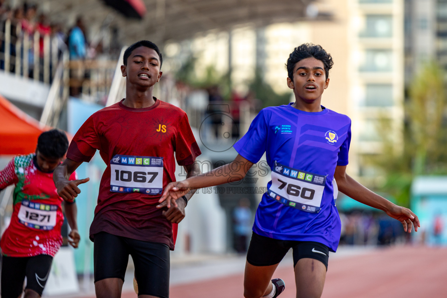 Day 1 of MWSC Interschool Athletics Championships 2024 held in Hulhumale Running Track, Hulhumale, Maldives on Saturday, 9th November 2024. 
Photos by: Hassan Simah / Images.mv