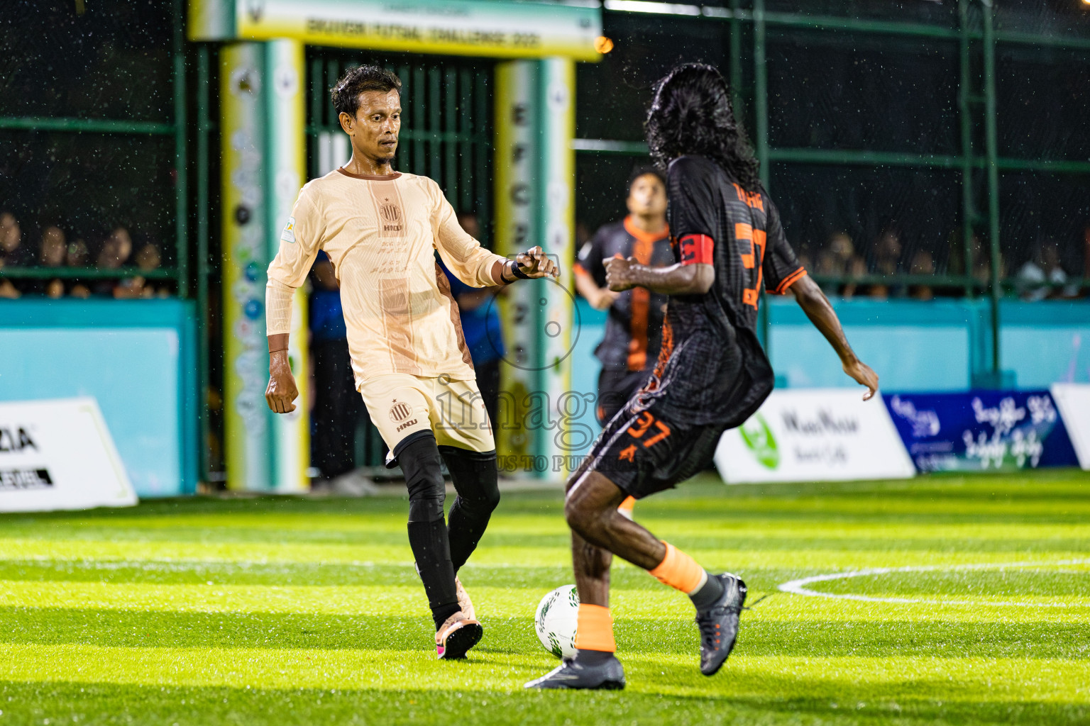The Dee Ess Kay vs Dee Cee Jay Sc in Day 3 of Laamehi Dhiggaru Ekuveri Futsal Challenge 2025 was held on Saturday, 26th July 2025, at Dhiggaru Futsal Ground, Dhiggaru, Maldives Photos: Areef Adam / images.mv