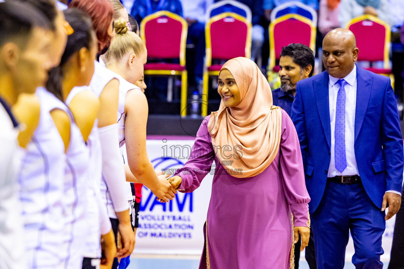 Kyrgyzstan vs Sri Lanka in Final of CAVA U20 Woman's Volleyball Championship 2024 was held in Social Center, Male', Maldives on 23rd July 2024. Photos: Nausham Waheed / images.mv