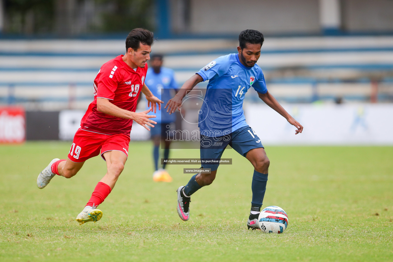 Lebanon vs Maldives in SAFF Championship 2023 held in Sree Kanteerava Stadium, Bengaluru, India, on Tuesday, 28th June 2023. Photos: Nausham Waheed, Hassan Simah / images.mv