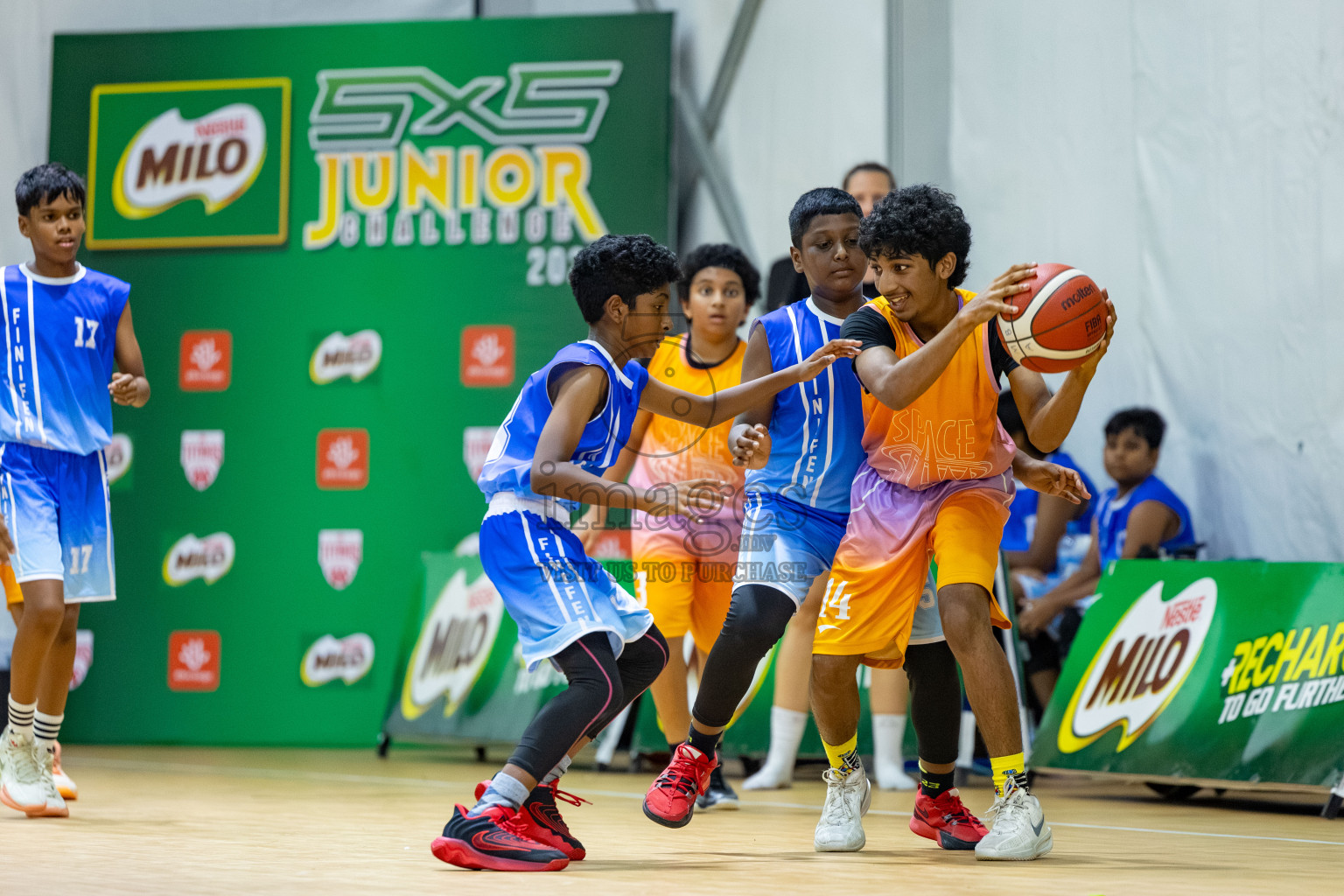 Milo 5 x 5 Junior Challenge 2025 - Basketball tournament held in Basketball Training Center, Male', Maldives on Thursday, 09th October 2025. 
Photo by: Hassan Simah / Images.mv