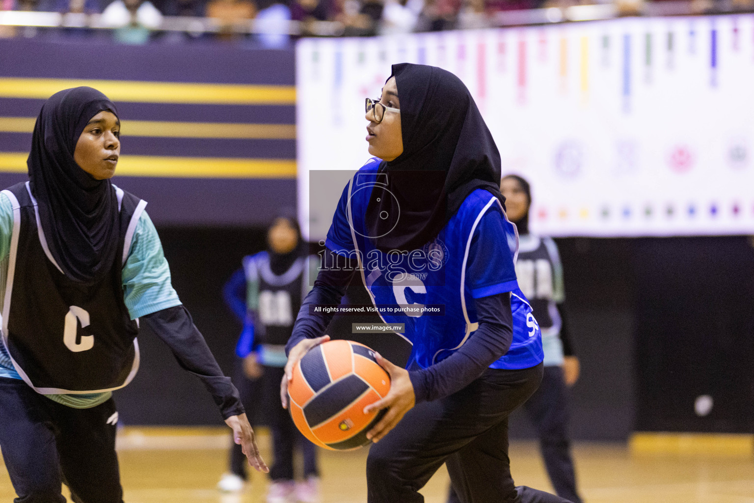 Day 9 of 24th Interschool Netball Tournament 2023 was held in Social Center, Male', Maldives on 4th November 2023. Photos: Nausham Waheed / images.mv