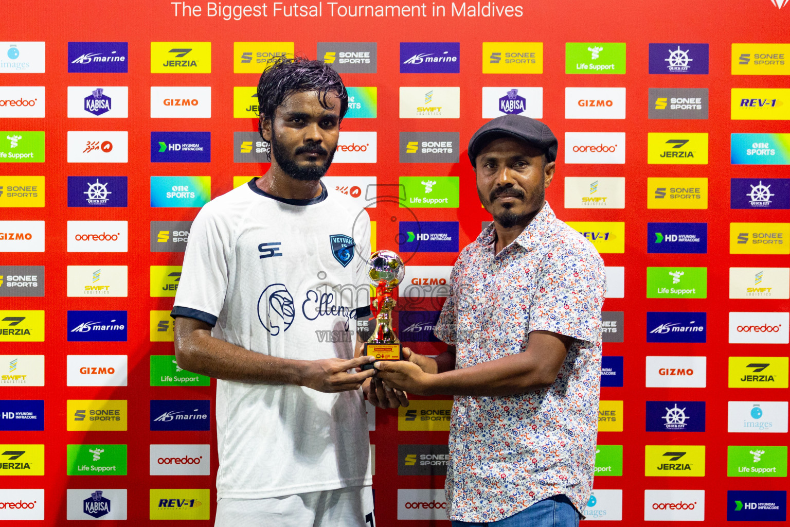 M. Raiymandhoo vs M. Veyvah in Day 19 of Golden Futsal Challenge 2024 was held on Friday, 2nd February 2024 in Hulhumale', Maldives Photos: Hassan Simah / images.mv