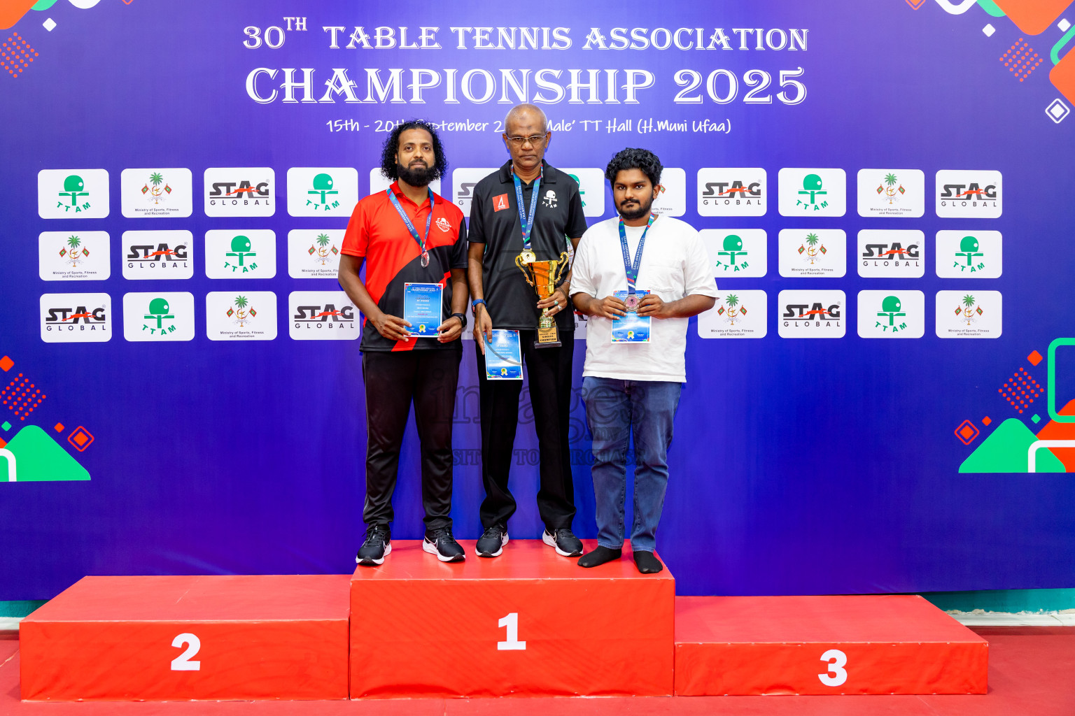 Finals of 30th Table Tennis Association Championship 2025 was held on Saturday, 20th September 2025 in Male' TT Hall, Male', Maldives. Photos: Nausham Waheed / images.mv