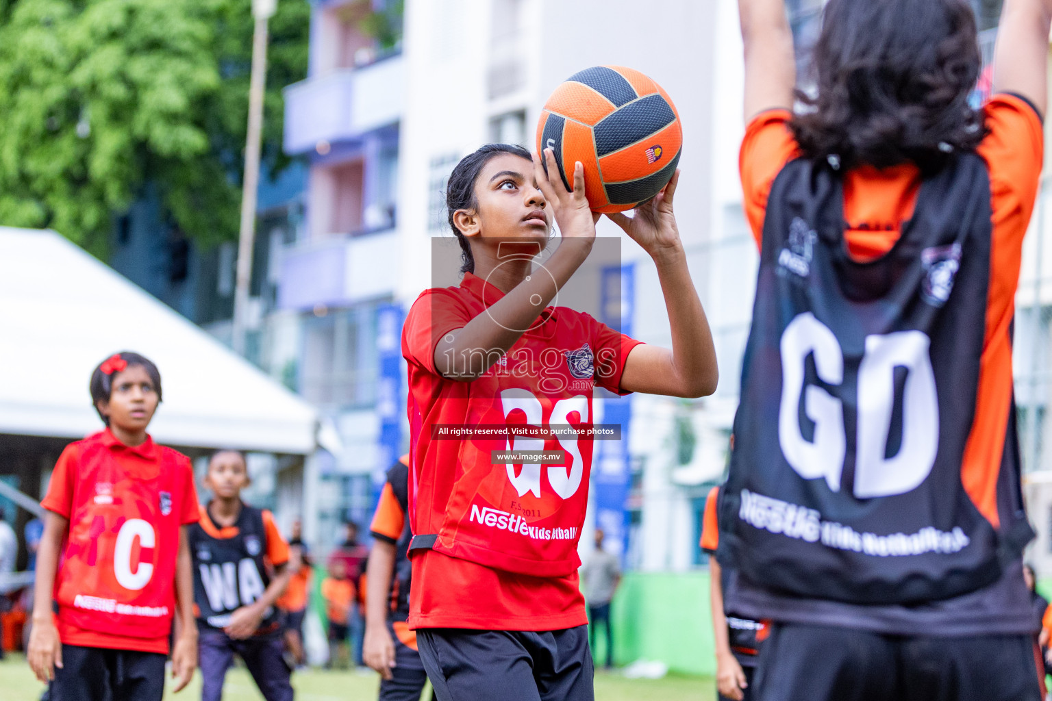 Day 1 of Nestle' Kids Netball Fiesta 2023 held in Henveyru Stadium, Male', Maldives on Thursday, 30th November 2023. Photos by Nausham Waheed / Images.mv