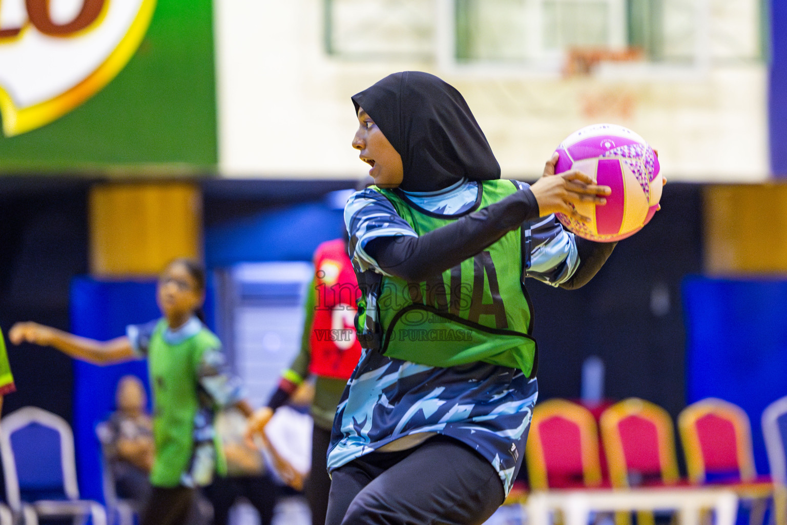 Fiontti Sports Club vs High Flyers U13 Finals of 3rd Netball Junior Championship, held at Social Center on Saturday, 25th January 2025 . Photos: Nausham Waheed / images.mv