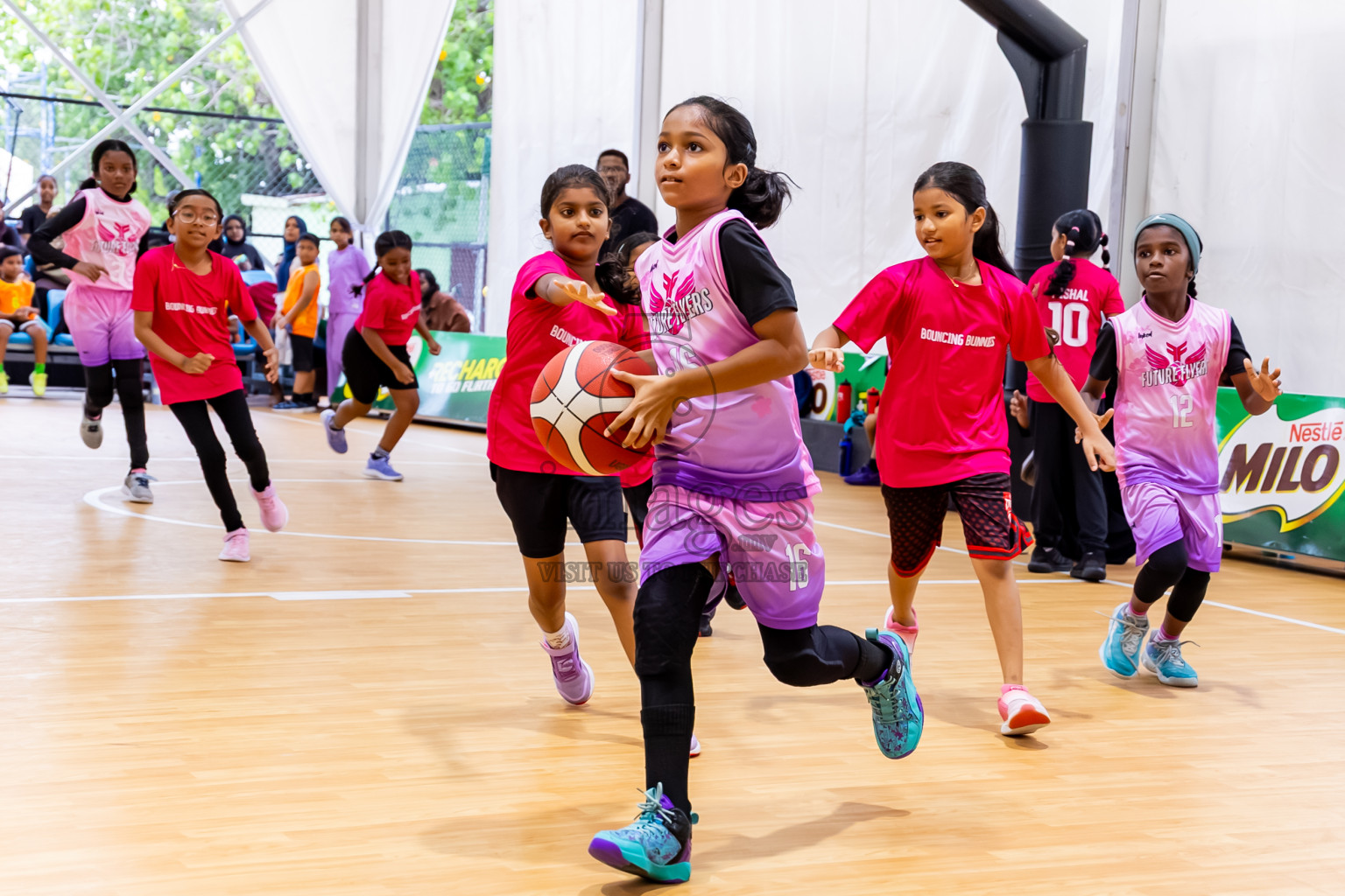 Day 3 of Milo 5 x 5 Junior Challenge 2025 - Basketball tournament held in Basketball Training Center, Male', Maldives on Saturday, 11th October 2025. Photos by: Nausham Waheed, Hassan Simah / Images.mv