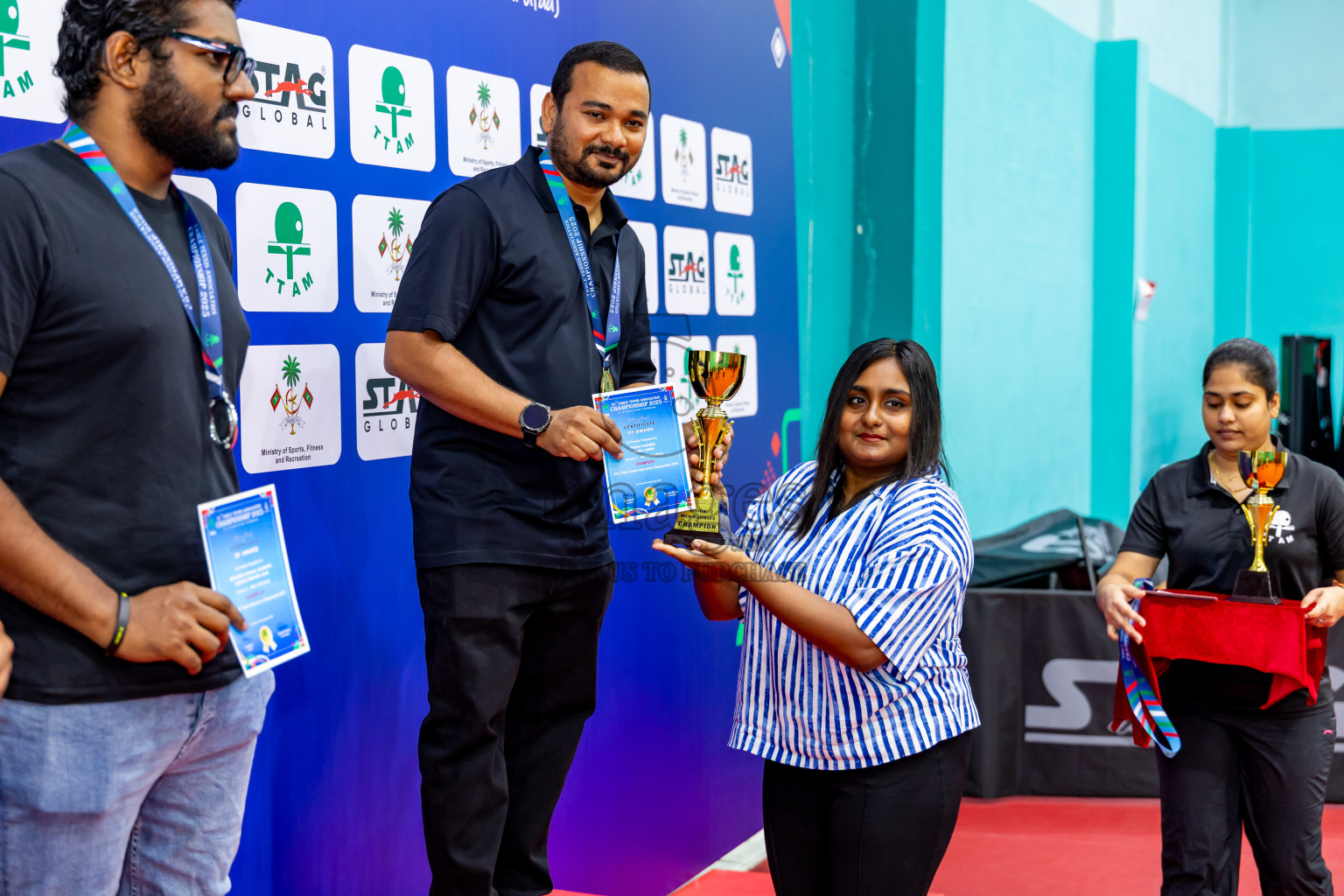 Finals of 30th Table Tennis Association Championship 2025 was held on Saturday, 20th September 2025 in Male' TT Hall, Male', Maldives. Photos: Nausham Waheed / images.mv