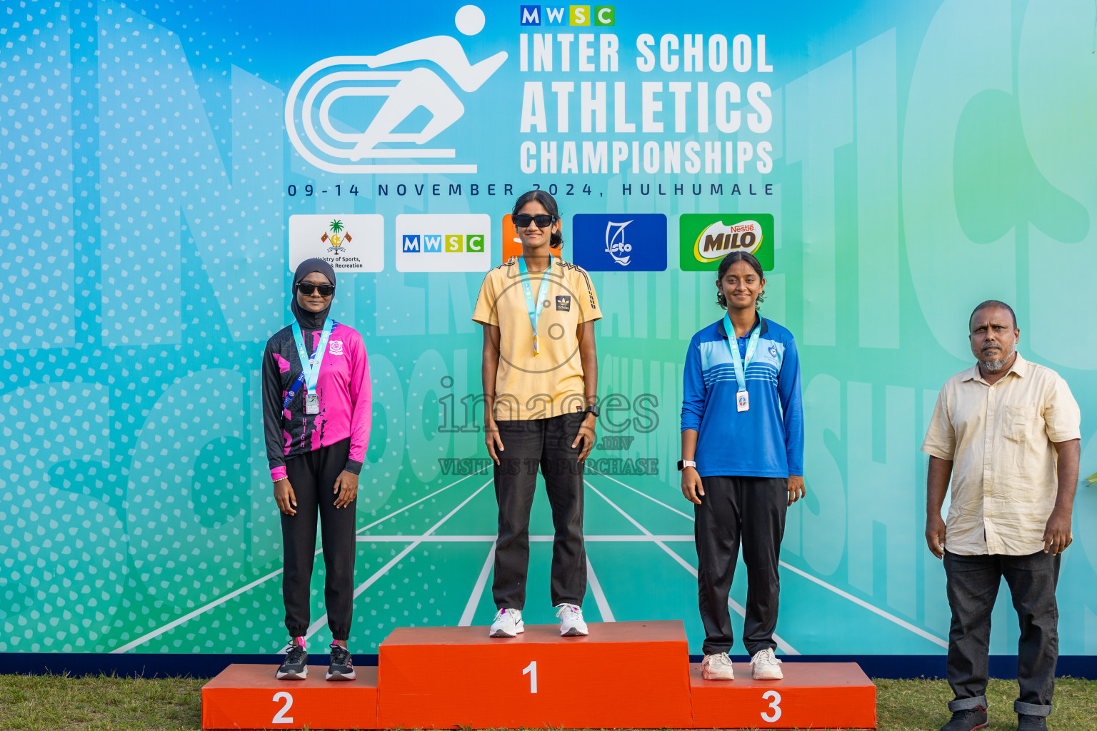 Day 4 of MWSC Interschool Athletics Championships 2024 held in Hulhumale Running Track, Hulhumale, Maldives on Tuesday, 12th November 2024. Photos by: Ismail Thoriq / Images.mv