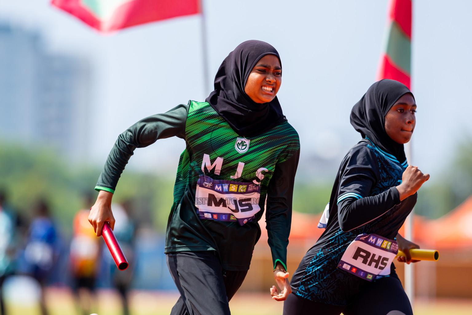 Day 6 of MWSC Interschool Athletics Championships 2024 held in Hulhumale Running Track, Hulhumale, Maldives on Thursday, 14th November 2024. Photos by: Nausham Waheed / Images.mv