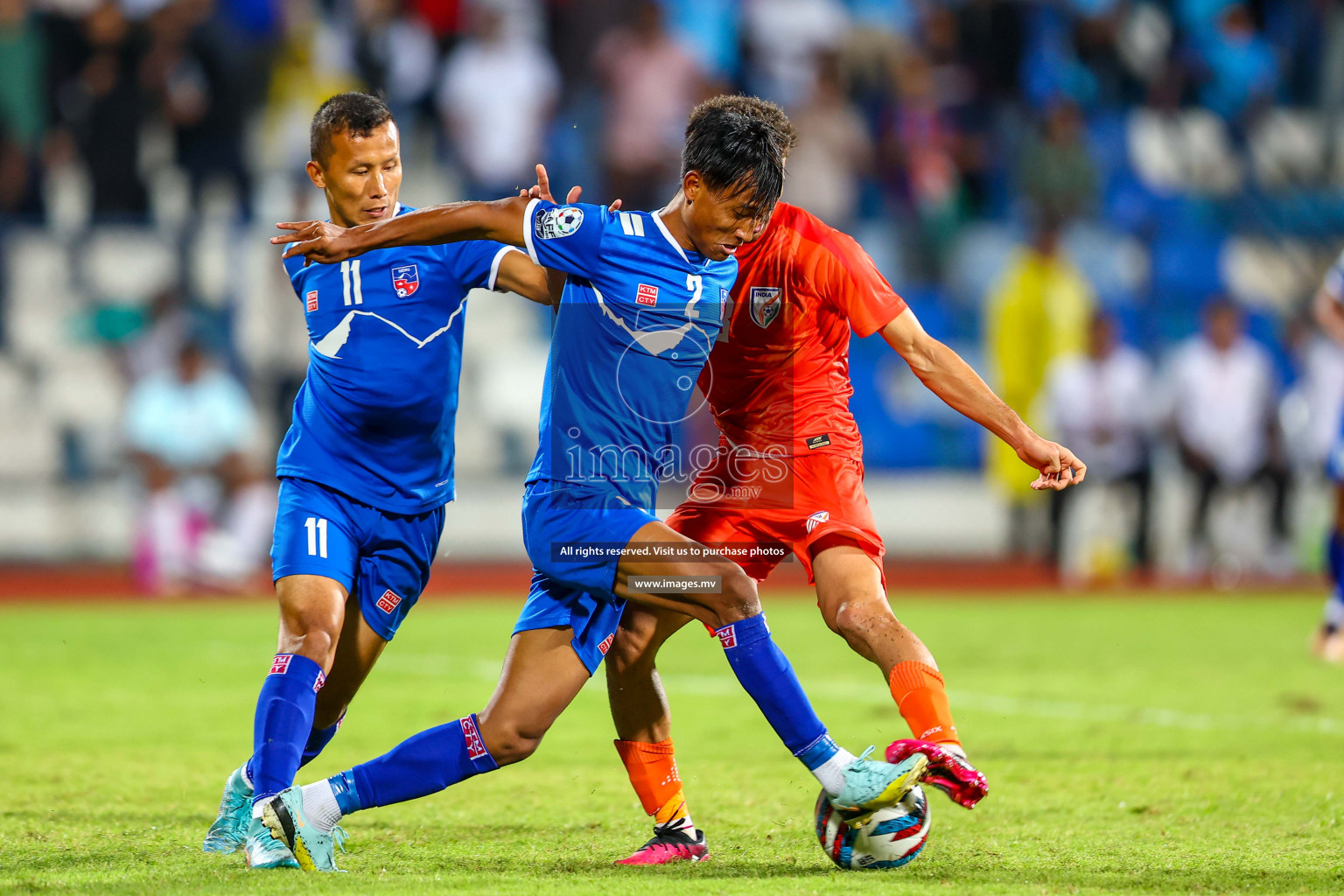 Nepal vs India in SAFF Championship 2023 held in Sree Kanteerava Stadium, Bengaluru, India, on Saturday, 24th June 2023. Photos: Hassan Simah / images.mv