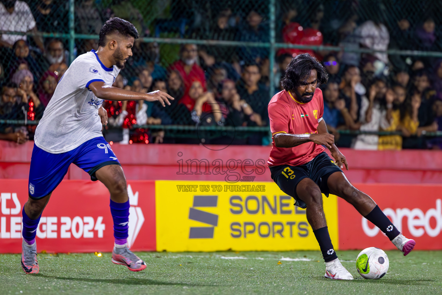 Dh Kudahuvadhoo vs F Bilehdhoo in Zone 5 Final on Day 38 of Golden Futsal Challenge 2024 which was held on Friday, 23rd February 2024, in Hulhumale', Maldives Photos: Ismail Thoriq / images.mv