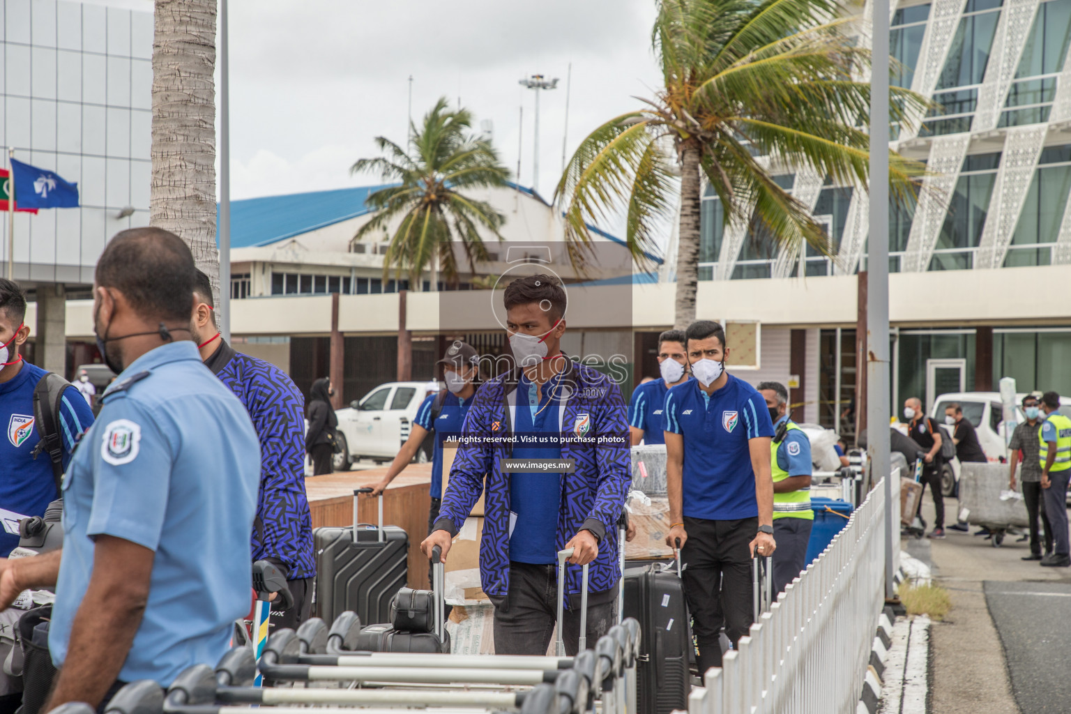 Arrival of Indian Football Team in Velana International Airport, Male' Maldives for SAFF Championship 2021 on 28 September 2021