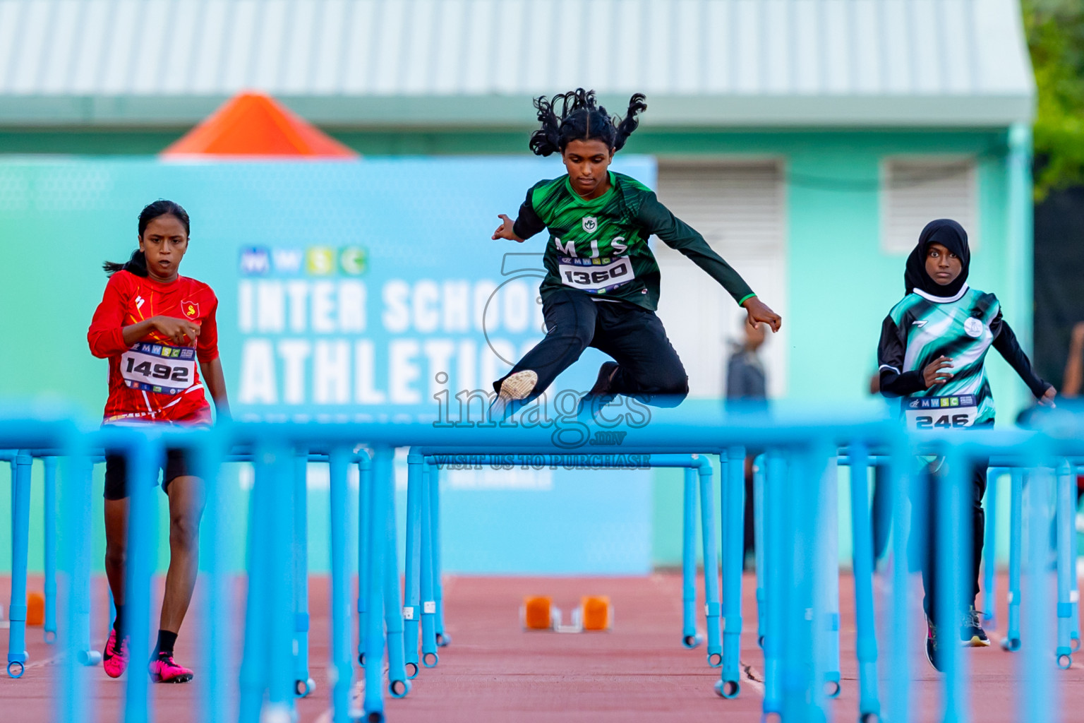 Day 4 of MWSC Interschool Athletics Championships 2024 held in Hulhumale Running Track, Hulhumale, Maldives on Tuesday, 12th November 2024. Photos by: Nausham Waheed / Images.mv