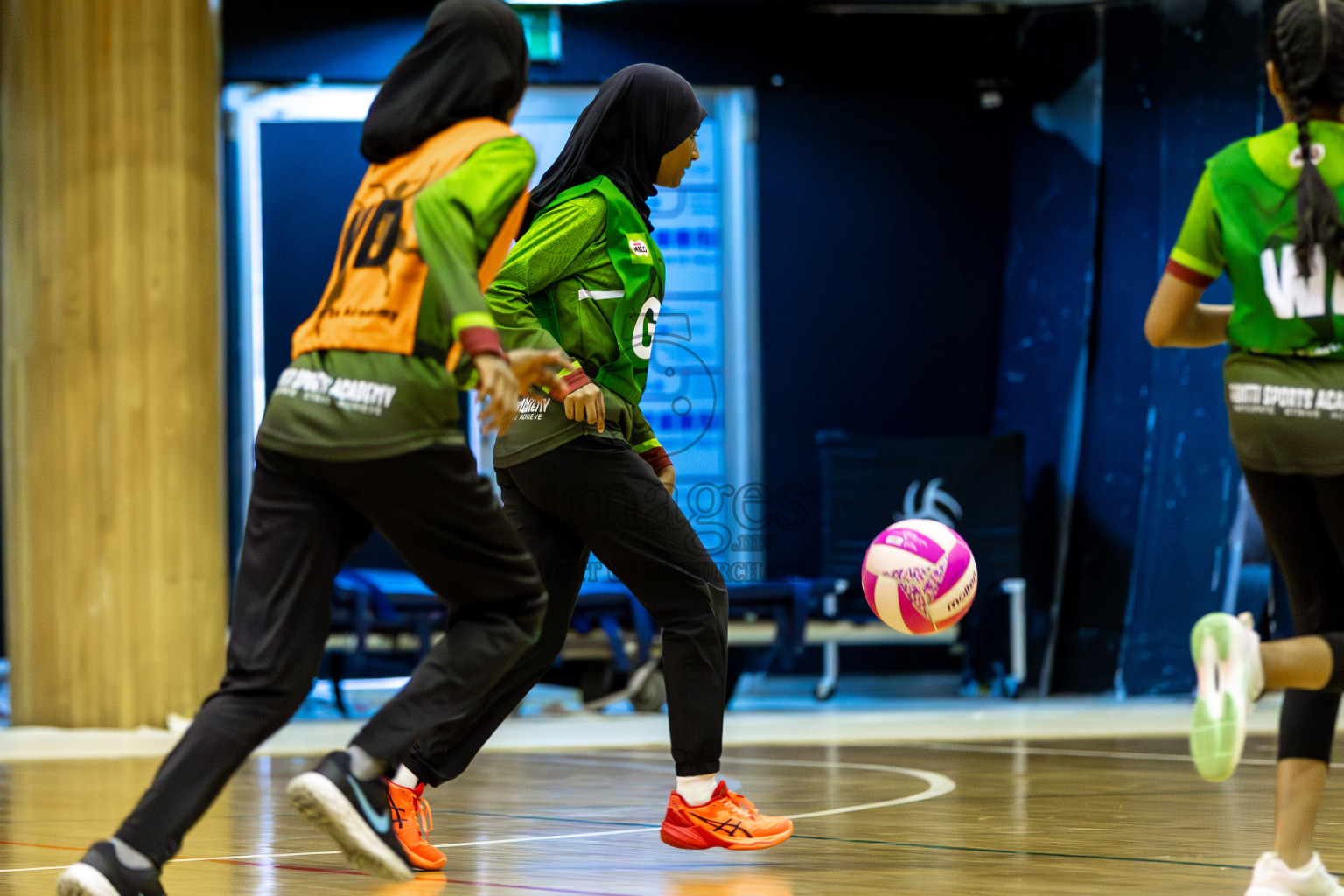 FIONTI A team vs Fionti SC in Day 5 of 3rd Netball Junior Championship, held at Social Center on Thursday 23rd January 2025 . Photos: Shuu Abdul Sattar / images.mv