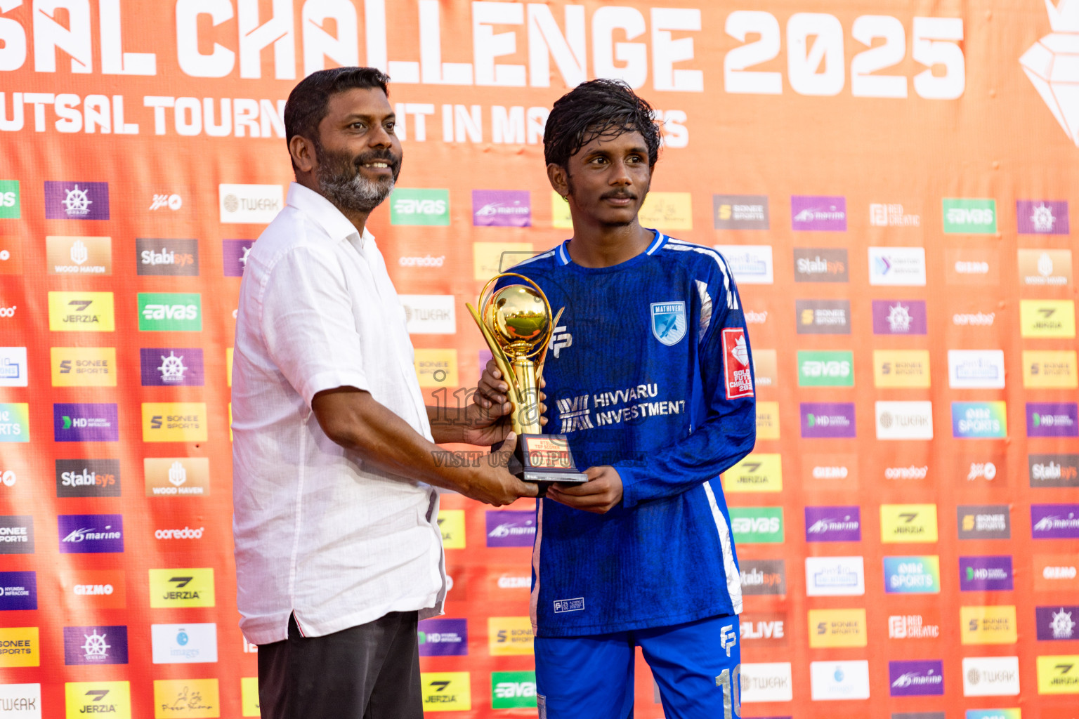 AA. Mathiveri VS AA. Thoddoo in Atoll Round Final on Day 20 of Golden Futsal Challenge 2025 was held on Friday, 24 January 2025, in Hulhumale', Maldives. 
Photos: Hassan Simah / images.mv