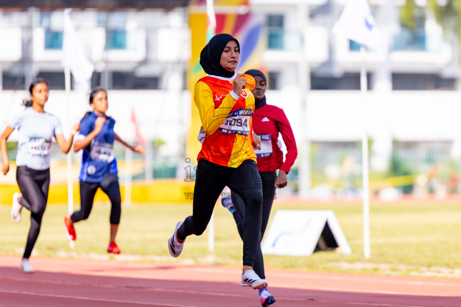 Day 3 of MWSC Interschool Athletics Championships 2024 held in Hulhumale Running Track, Hulhumale, Maldives on Monday, 11th November 2024. Photos by: Nausham Waheed / Images.mv