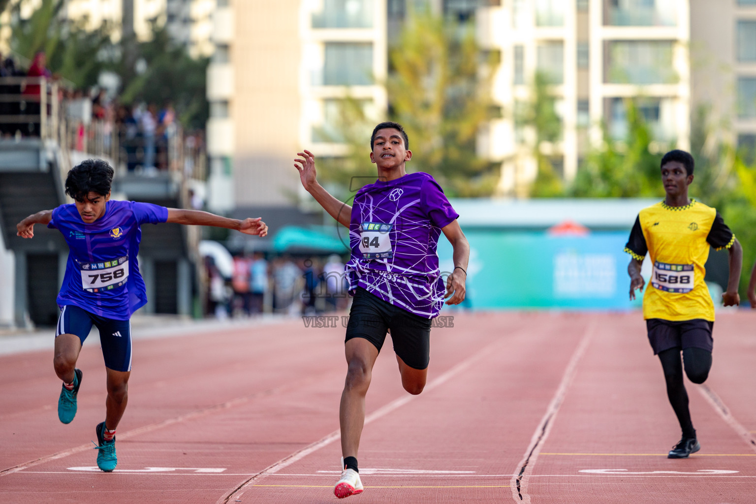 Day 1 of MWSC Interschool Athletics Championships 2024 held in Hulhumale Running Track, Hulhumale, Maldives on Saturday, 9th November 2024. 
Photos by: Hassan Simah / Images.mv