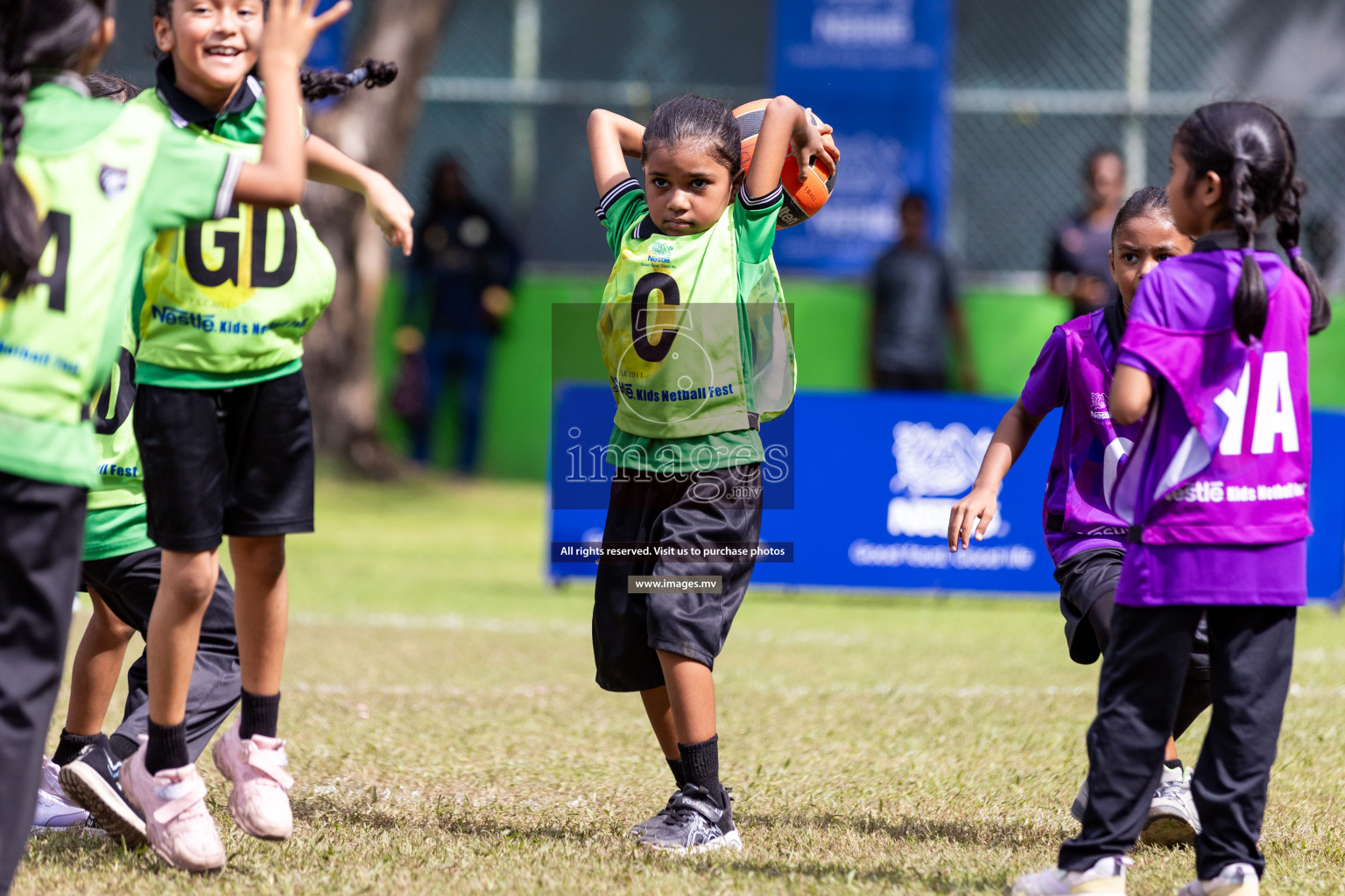 Day 2 of Nestle' Kids Netball Fiesta 2023 held in Henveyru Stadium, Male', Maldives on Thursday, 1st December 2023. Photos by Nausham Waheed / Images.mv