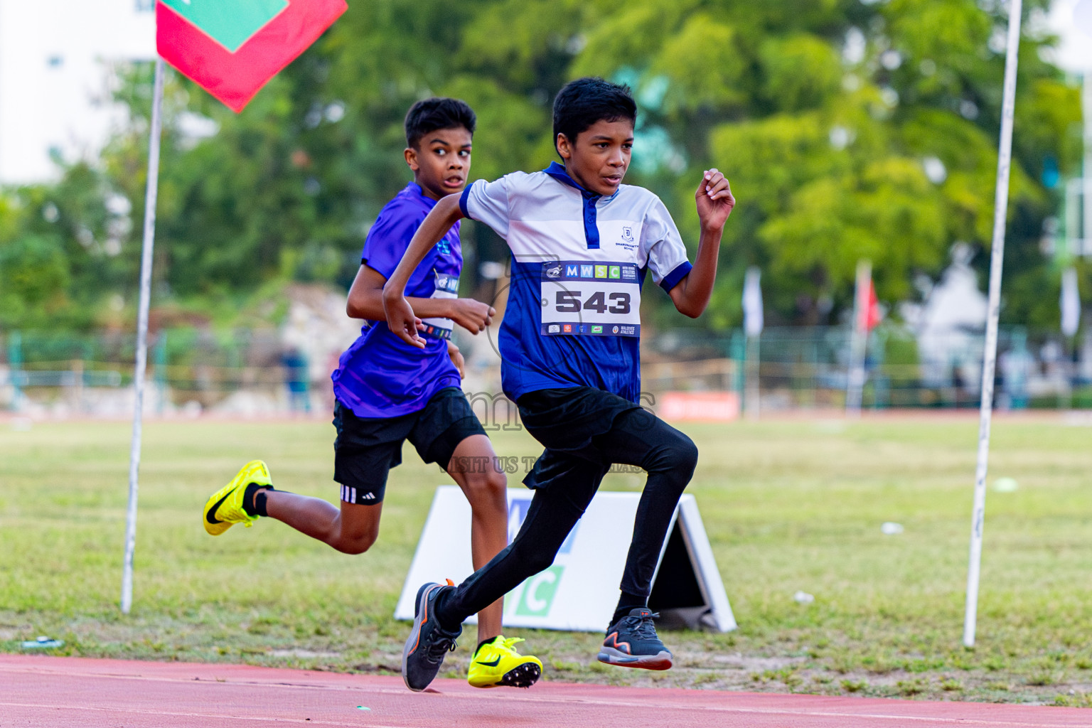 Day 3 of MWSC Interschool Athletics Championships 2024 held in Hulhumale Running Track, Hulhumale, Maldives on Monday, 11th November 2024. Photos by: Nausham Waheed / Images.mv