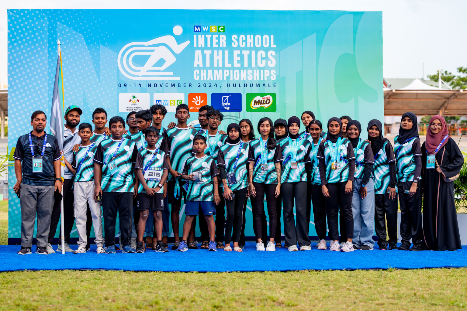 Day 6 of MWSC Interschool Athletics Championships 2024 held in Hulhumale Running Track, Hulhumale, Maldives on Thursday, 14th November 2024. Photos by: Nausham Waheed / Images.mv