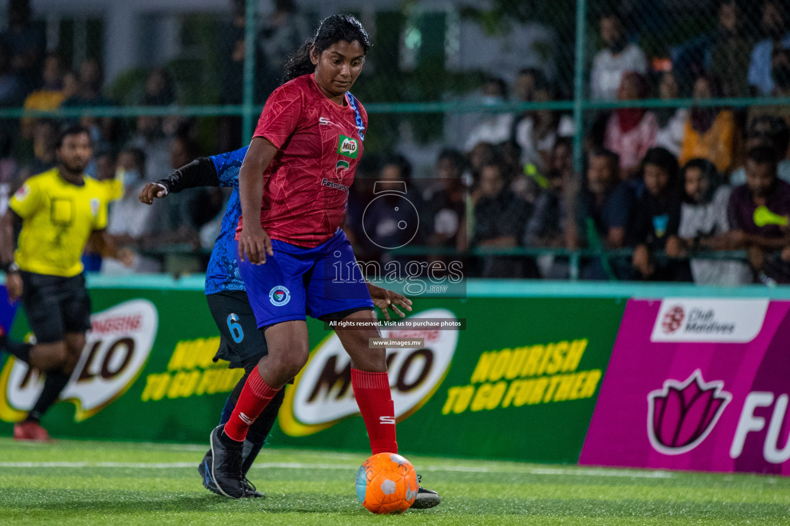 MPL vs Police Club in the Semi Finals of 18/30 Women's Futsal Fiesta 2021 held in Hulhumale, Maldives on 14th December 2021. Photos: Ismail Thoriq / images.mv