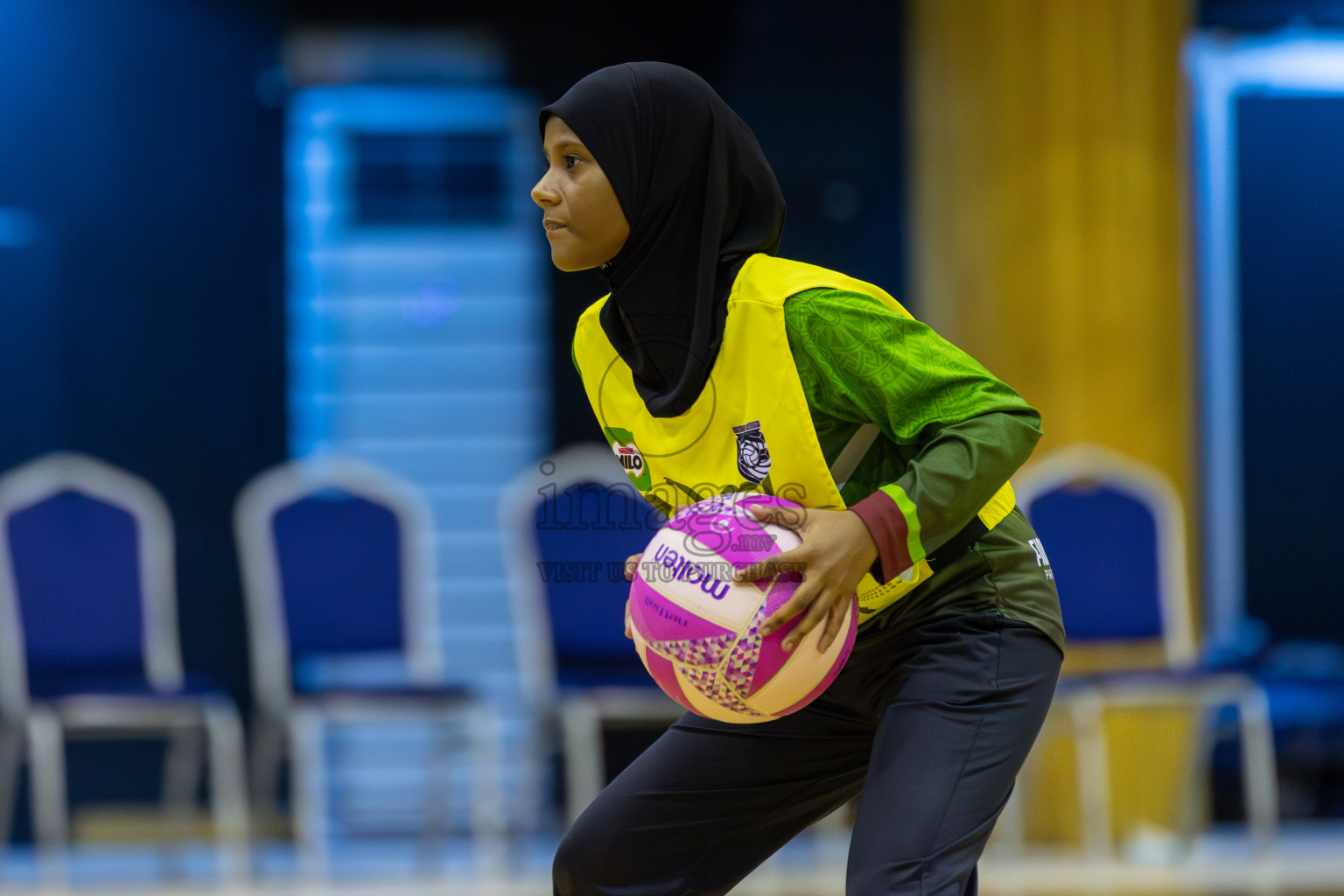 Fionti Sports Acadamy vs Netkids C in Day 3 of 3rd Netball Junior Championship, held at Social Center on Wednesday 22nd January 2025 . Photos: Shuu Abdul Sattar / images.mv