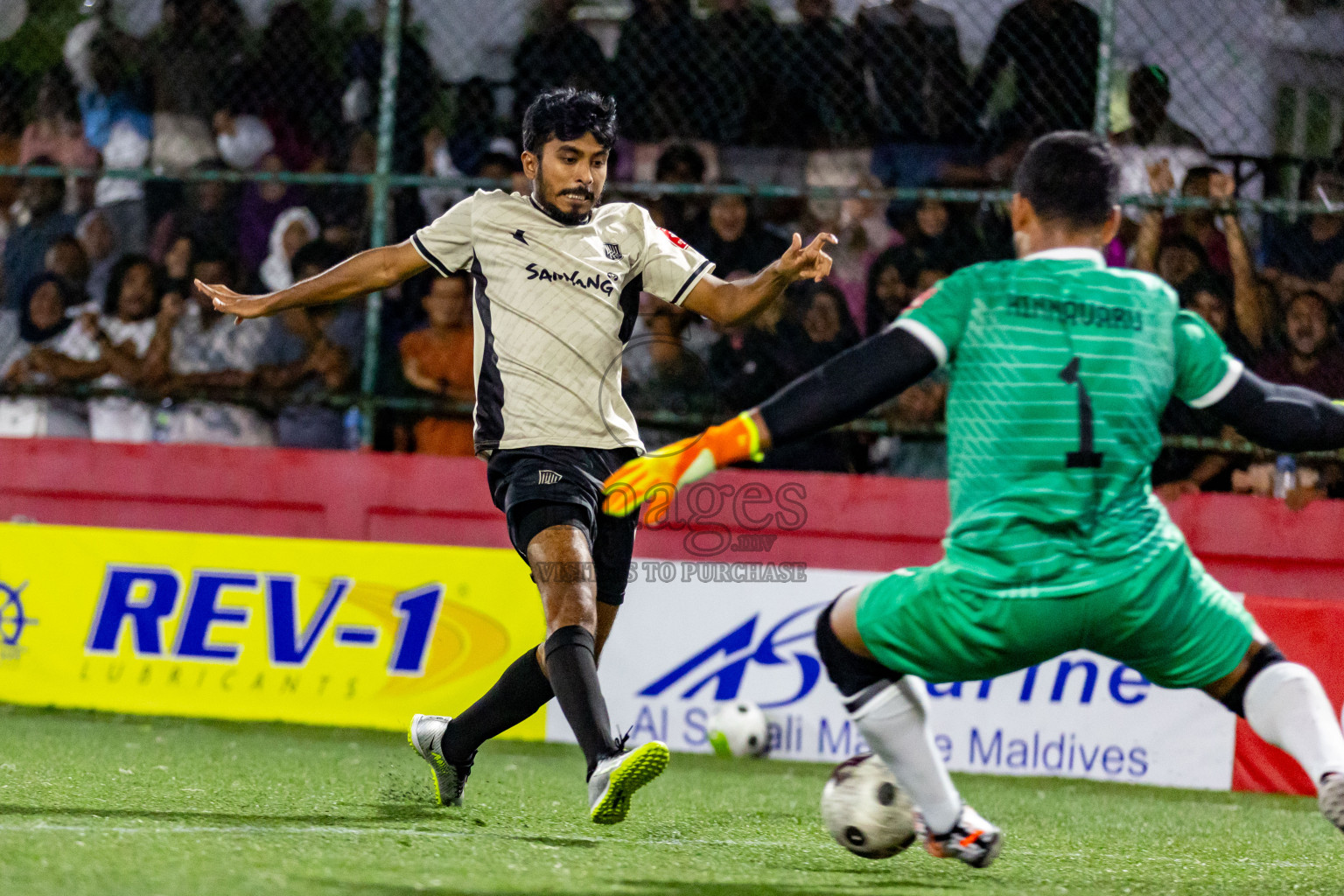 Lh Hinnavaru vs Lh Kurendhoo in Day 29 of Golden Futsal Challenge 2024 was held on Tuesday , 13th February 2024 in Hulhumale', Maldives Photos: Nausham Waheed / images.mv