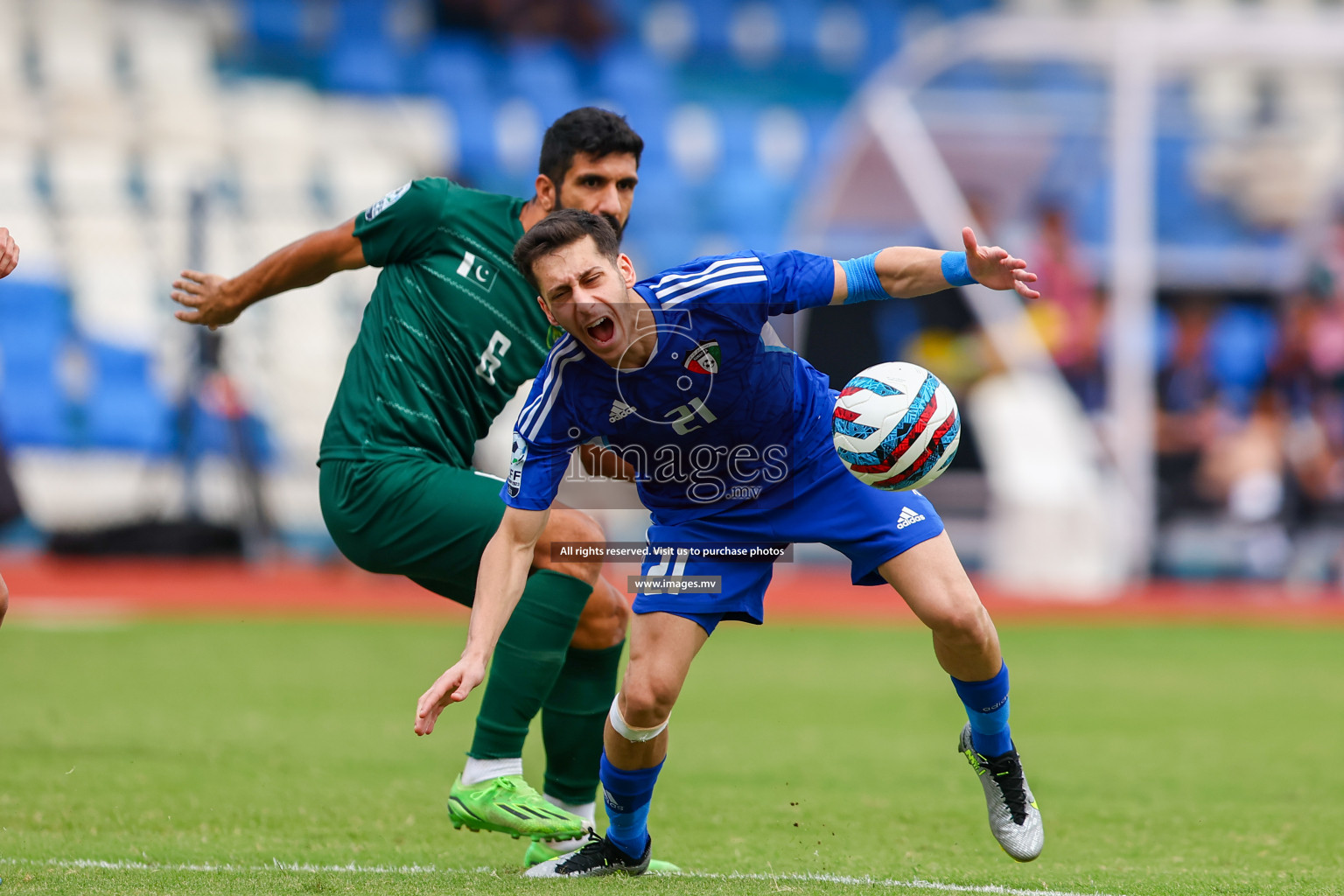 Pakistan vs Kuwait in SAFF Championship 2023 held in Sree Kanteerava Stadium, Bengaluru, India, on Saturday, 24th June 2023. Photos: Nausham Waheed, Hassan Simah / images.mv