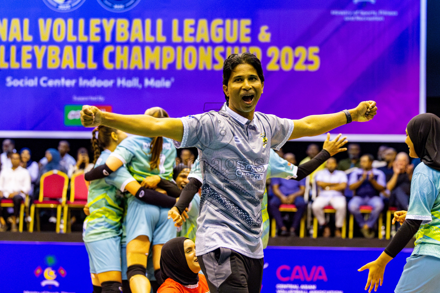 Police Club vs Club Wamco in the Final of Women's Division of National Volleyball Championship 2025 held in Male', Maldives on Sunday, 4th May 2025 at Social Center Indoor Hall Photos By: Nausham Waheed / images.mv