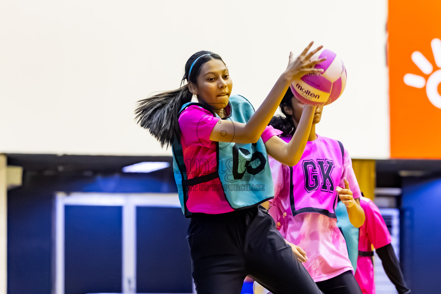 MV netters vs Xenith SC in Day 4 of 24th Milo Netball Association Championship held in Social Center at Male', Maldives on Thursday, 4th September 2025. Photos: Nausham Waheed / images.mv