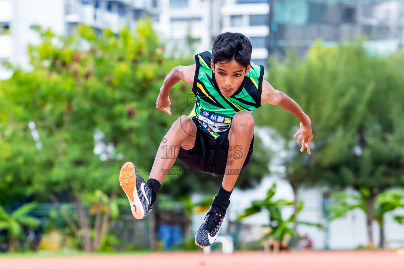 Day 3 of MWSC Interschool Athletics Championships 2024 held in Hulhumale Running Track, Hulhumale, Maldives on Monday, 11th November 2024. Photos by:  Nausham Waheed / Images.mv