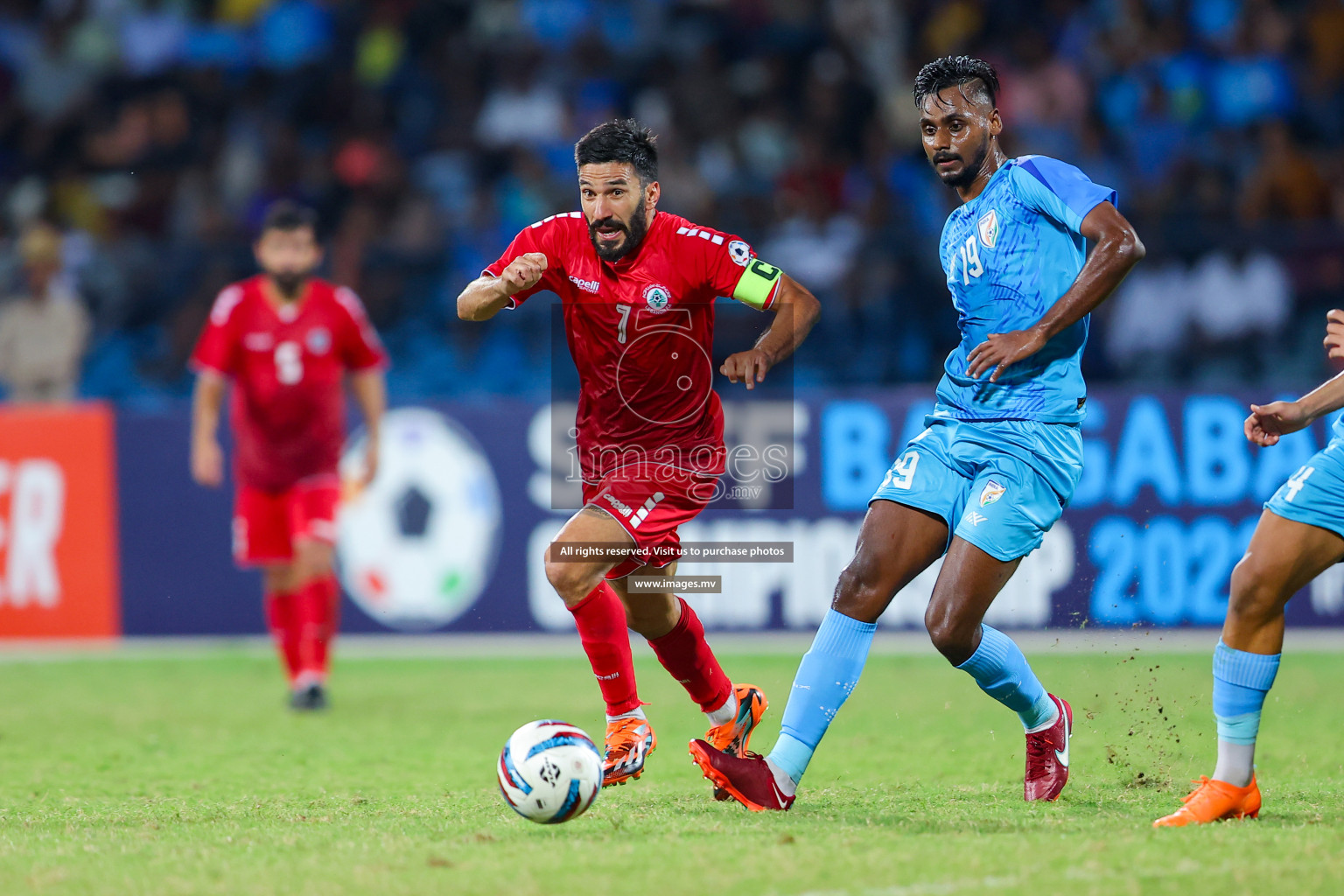 Lebanon vs India in the Semi-final of SAFF Championship 2023 held in Sree Kanteerava Stadium, Bengaluru, India, on Saturday, 1st July 2023. Photos: Nausham Waheed, Hassan Simah / images.mv