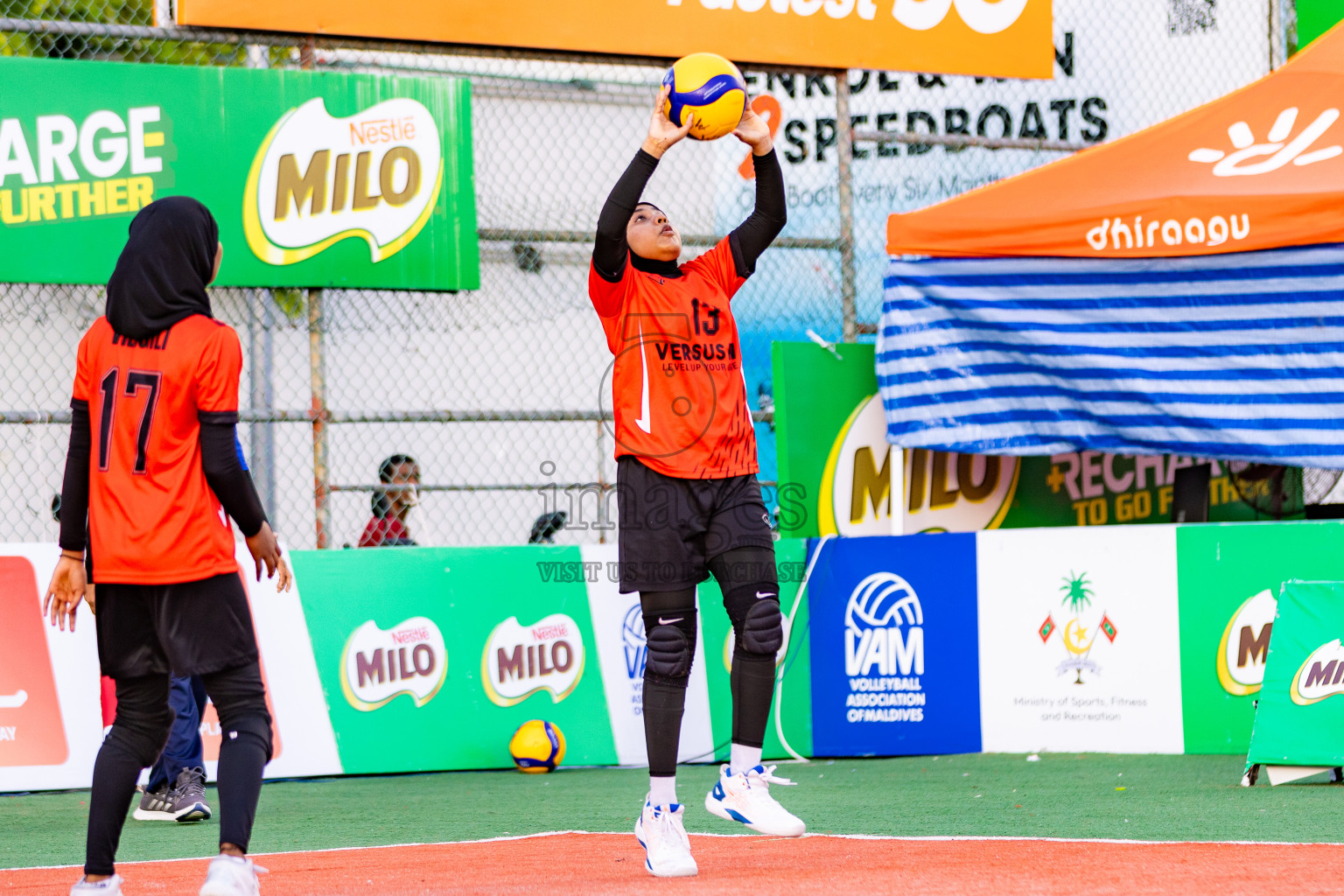 Villigili Z. Jamihyya vs Raajje Volley Club in Semi Finals of Milo National Junior Volleyball Championship 2025 Day 5 was held on Friday, 28th November 2025 at Ekuveni Turf Court Male', Maldives. Photos: Areef Adam / images.mv