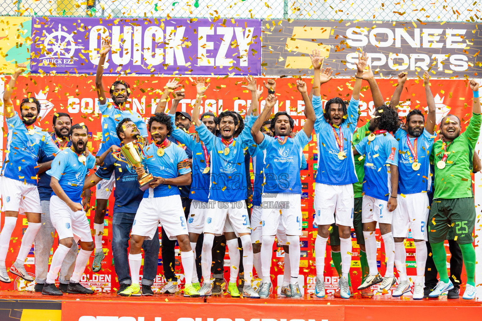 Sh Kanditheemu vs Sh Milandhoo in Day 21 of Golden Futsal Challenge 2025 was held on Saturday , 25th January 2025, in Hulhumale', Maldives.
Photos: Ismail Thoriq / images.mv
