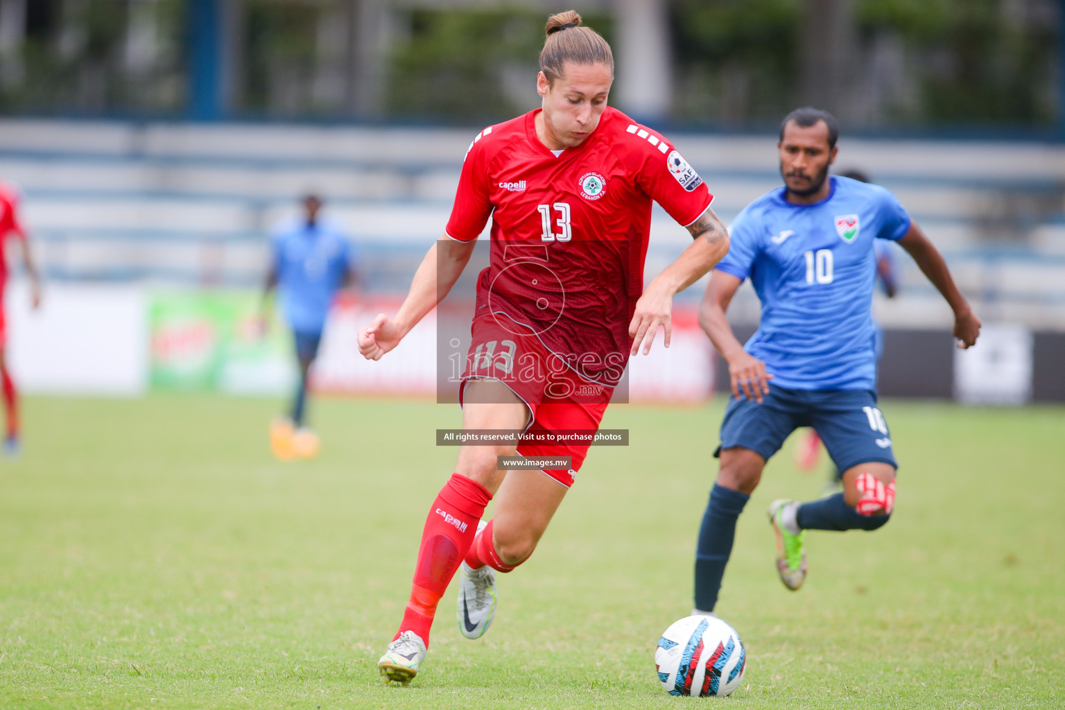 Lebanon vs Maldives in SAFF Championship 2023 held in Sree Kanteerava Stadium, Bengaluru, India, on Tuesday, 28th June 2023. Photos: Nausham Waheed, Hassan Simah / images.mv