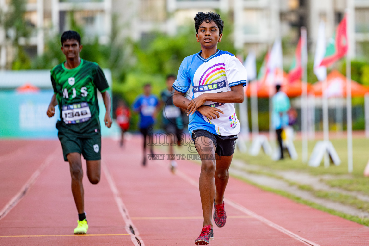 Day 1 of MWSC Interschool Athletics Championships 2024 held in Hulhumale Running Track, Hulhumale, Maldives on Saturday, 9th November 2024. 
Photos by: Hassan Simah / Images.mv