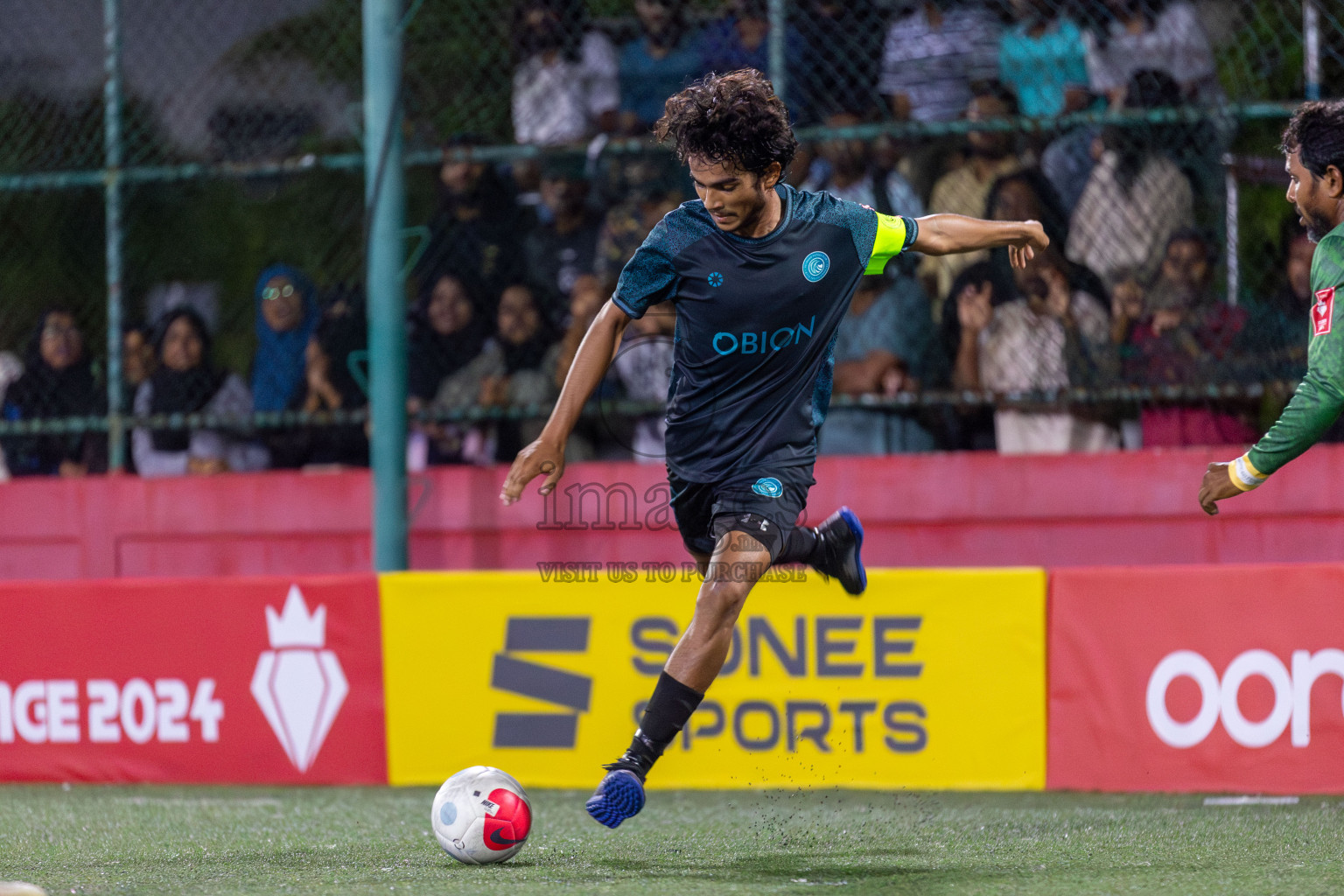 Sh Feevah vs Sh Feydhoo in Day 5 of Golden Futsal Challenge 2024 was held on Friday, 19th January 2024, in Hulhumale', Maldives Photos: Mohamed Mahfooz Moosa / images.mv