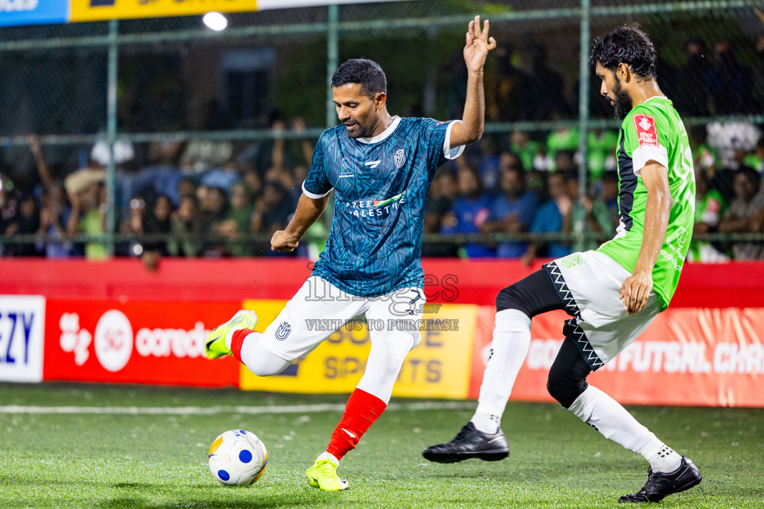 Hdh Naivaadhoo VS Hdh Nolhivaram in Day 9 of Golden Futsal Challenge 2025 was held on Monday, 13th January 2025, in Hulhumale', Maldives Photos: Nausham Waheed , Ismail Thoriq / images.mv