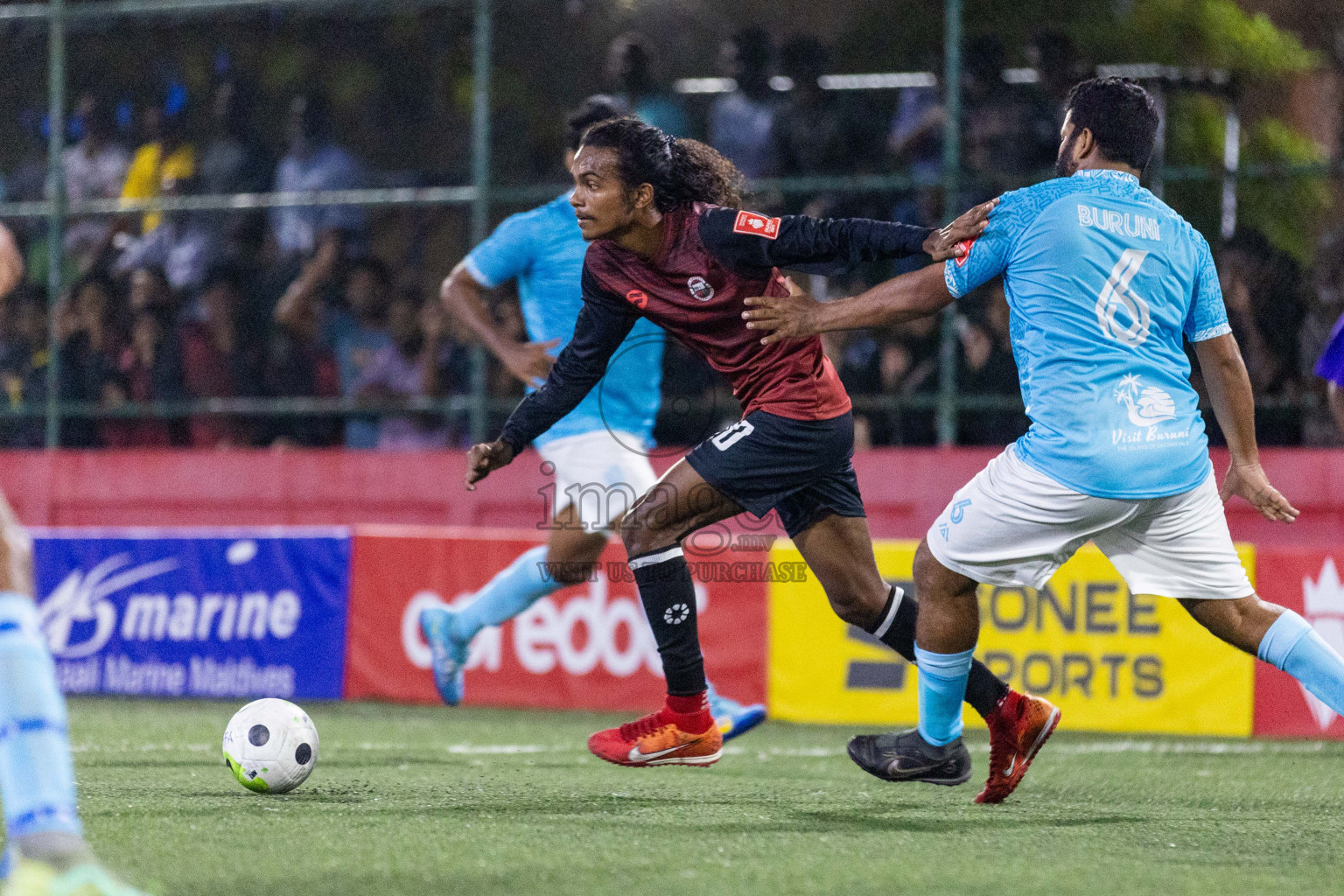 Th Buruni vs Th Omadhoo in Day 15 of Golden Futsal Challenge 2024 was held on Monday, 29th January 2024, in Hulhumale', Maldives Photos: Nausham Waheed / images.mv