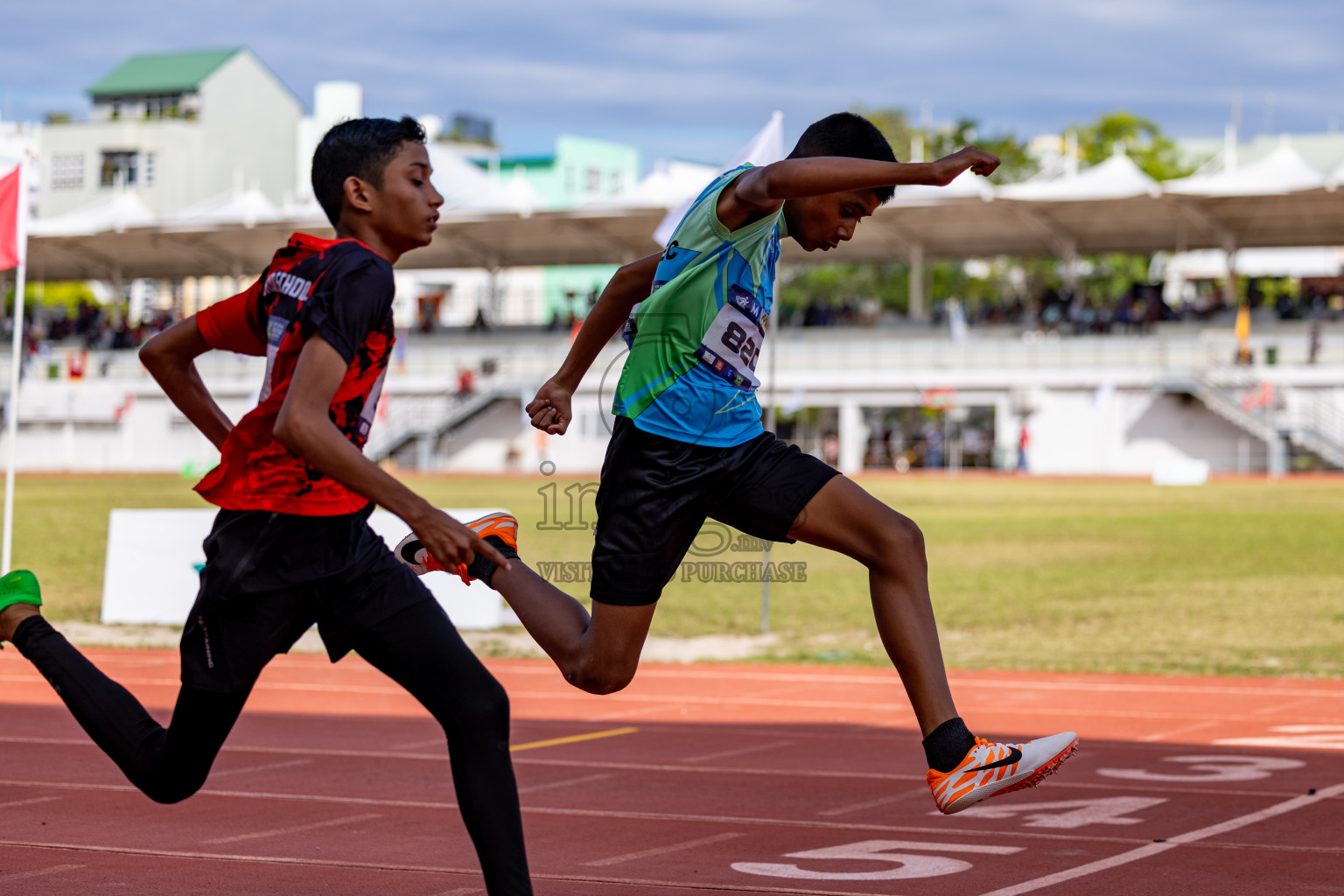 Day 2 of MWSC Interschool Athletics Championships 2024 held in Hulhumale Running Track, Hulhumale, Maldives on Sunday, 10th November 2024. 
Photos by: Hassan Simah / Images.mv