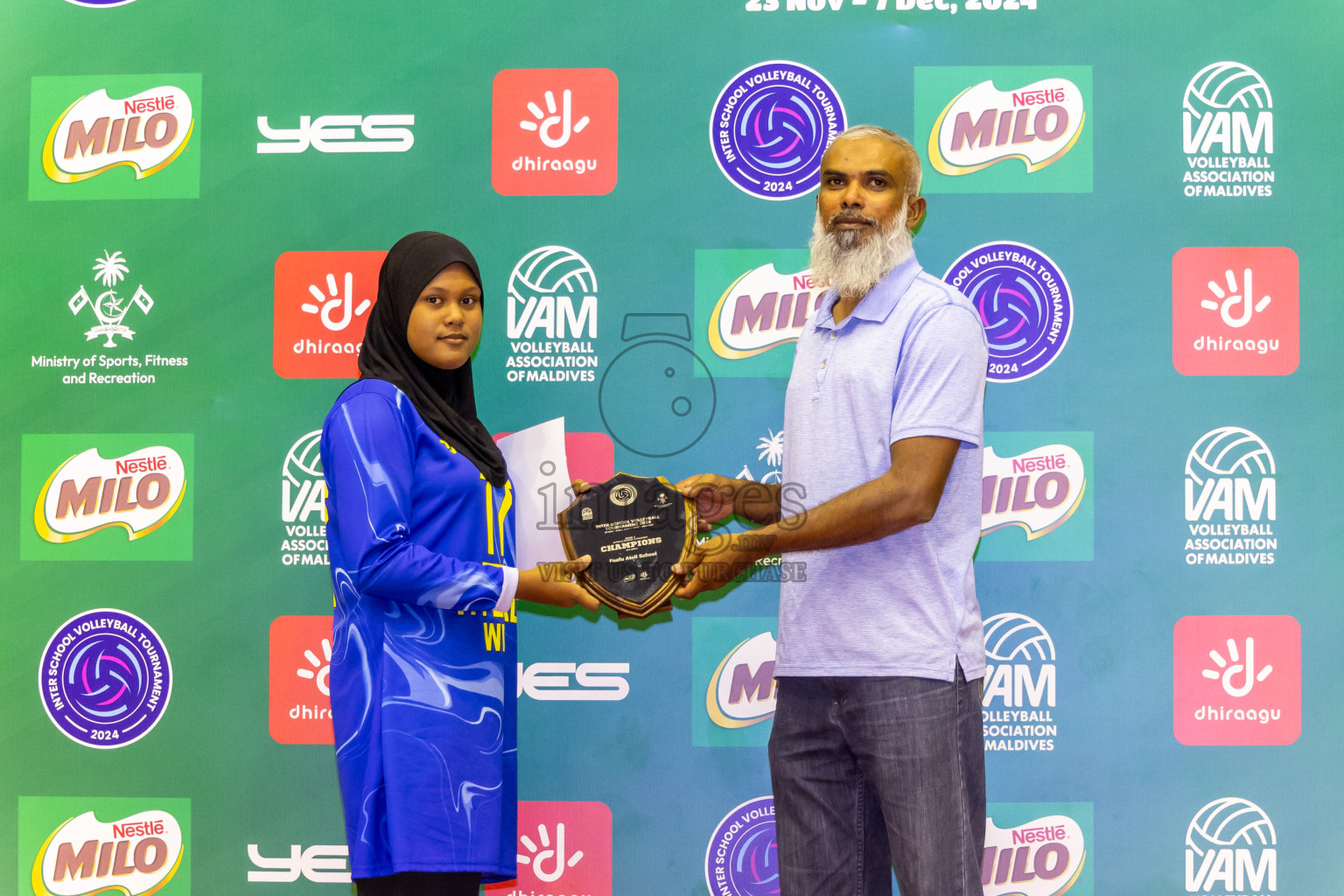 Finals of Interschool Volleyball Tournament 2024 was held in Social Center at Male', Maldives on Friday, 6th December 2024. Photos: Nausham Waheed / images.mv