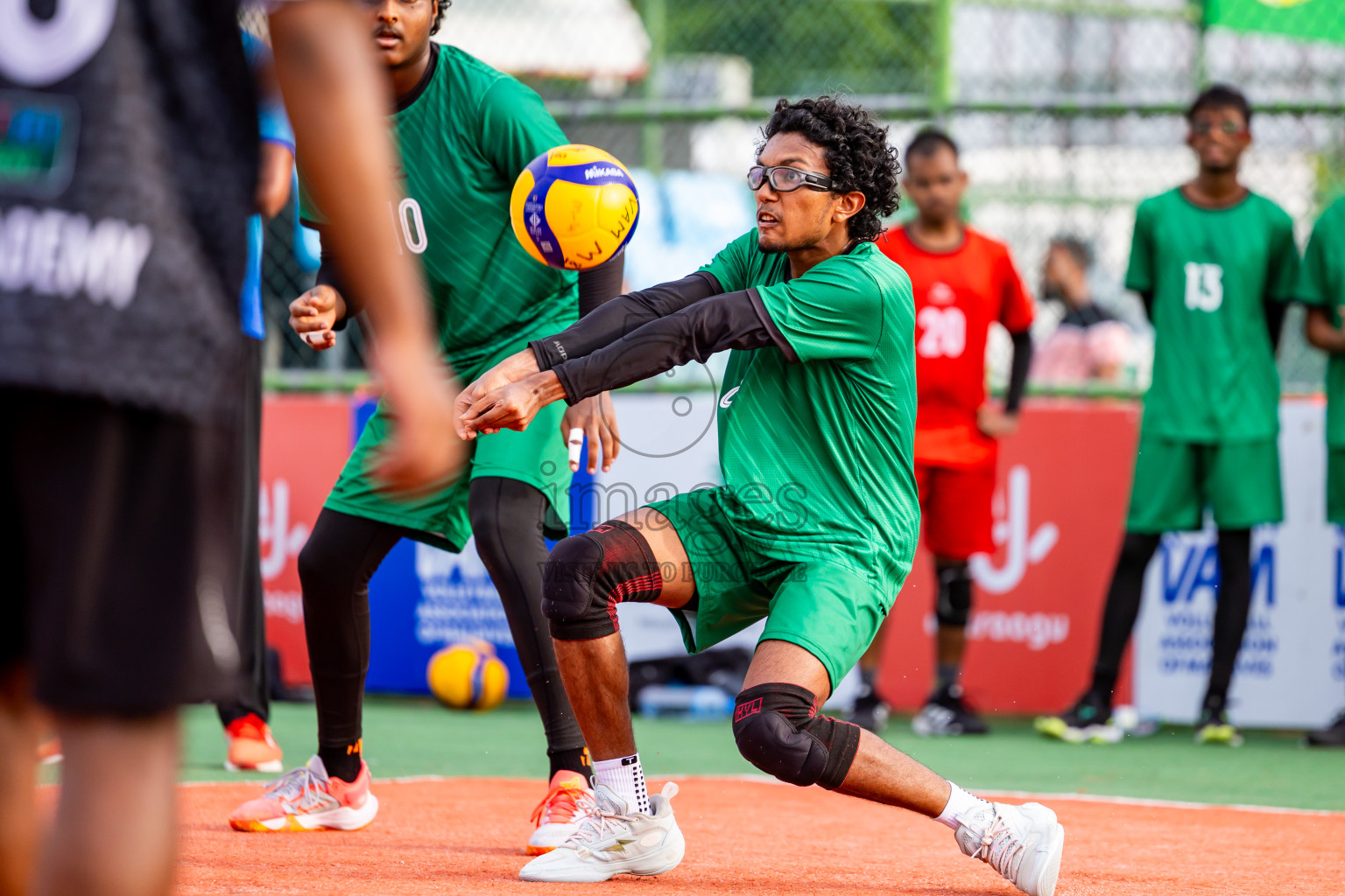 Sports Club Dhirun vs Goodies Sports Club in Milo National Junior Volleyball Championship 2025 Day 3 was held on Monday, 24th November 2025 at Ekuveni Turf Court Male', Maldives. Photos: Nausham Waheed / images.mv