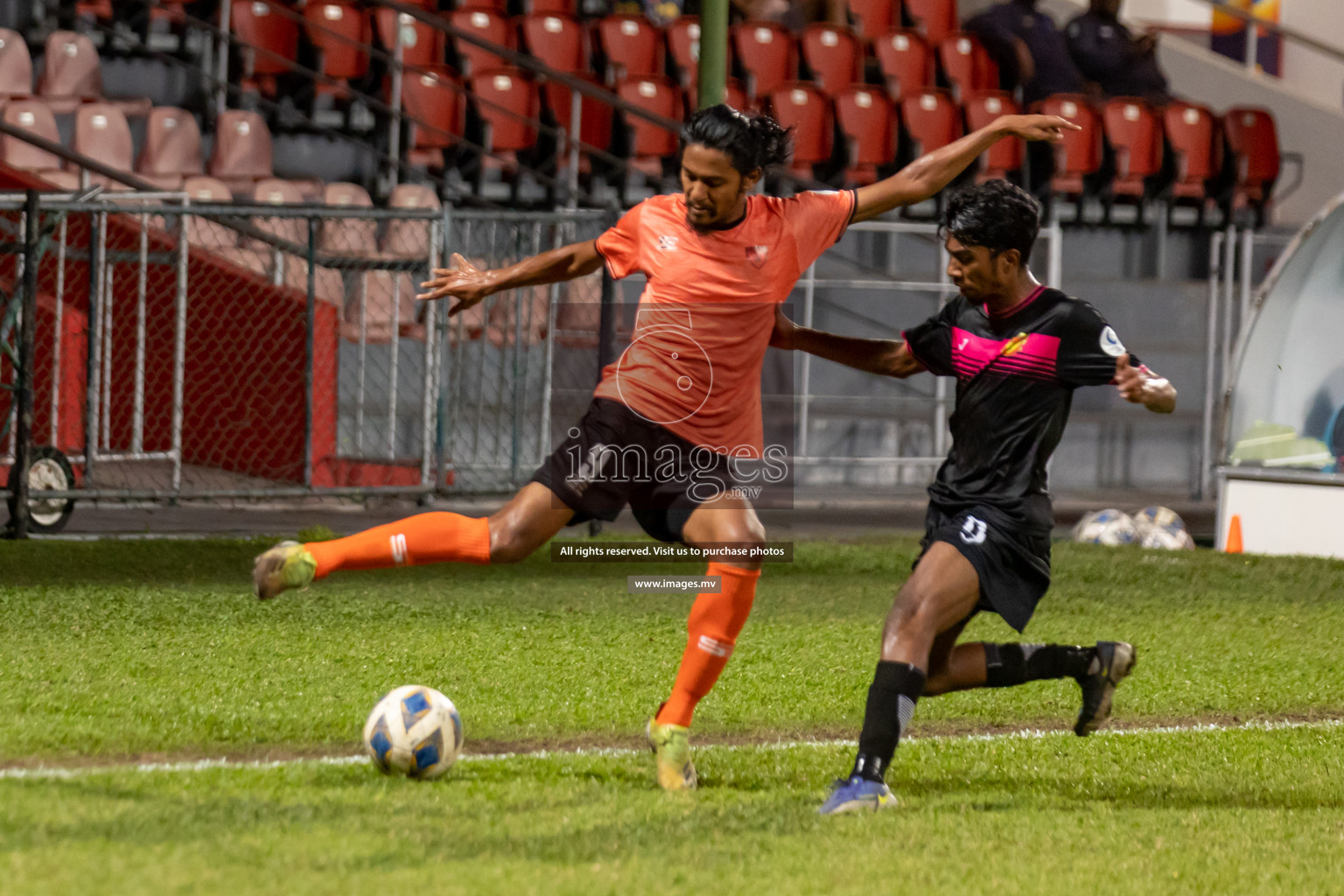 Club Eagles vs United Victory in Ooredoo Dhivehi Premier League 2021/22 on 07 July 2022, held in National Football Stadium, Male', Maldives