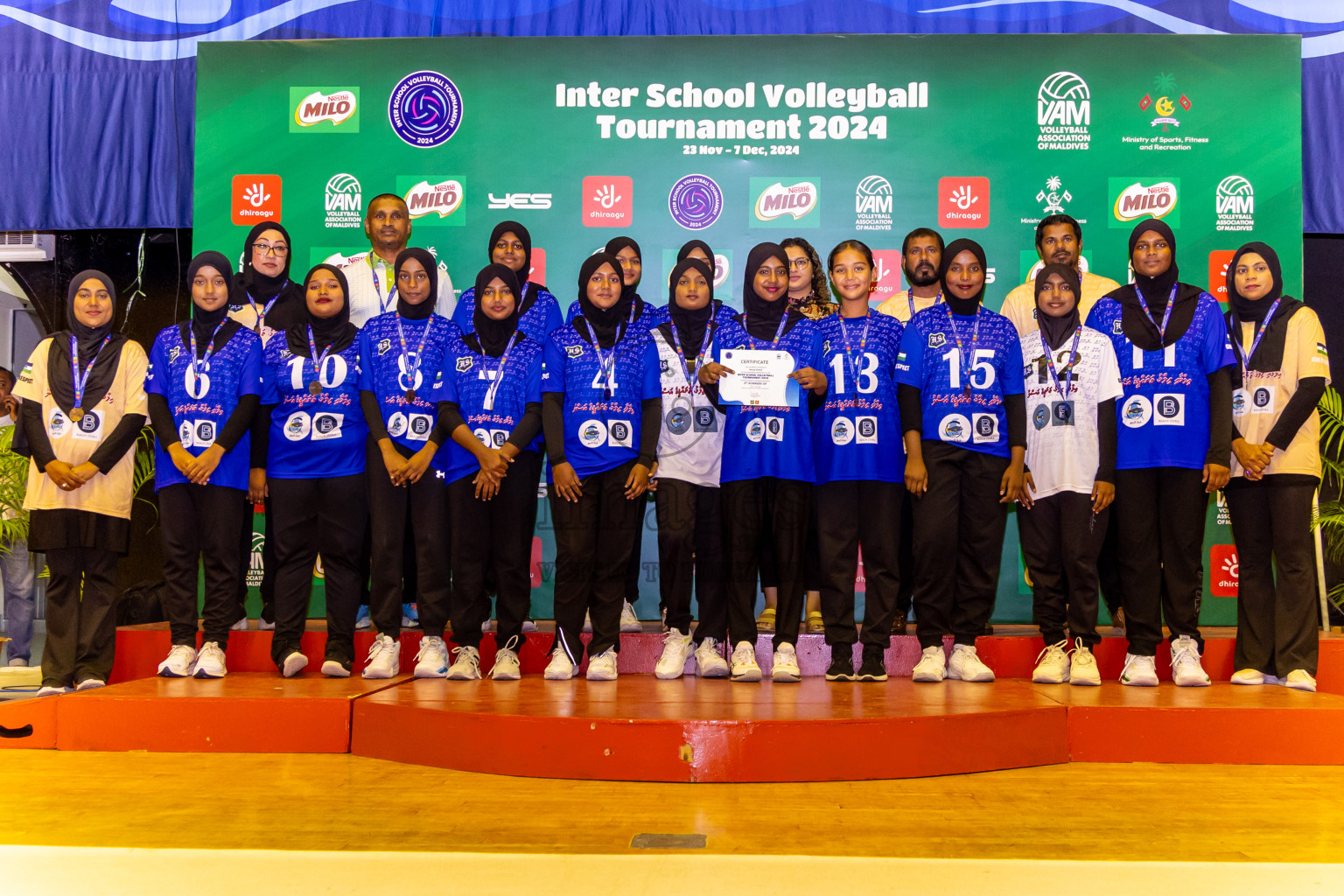 Finals of Interschool Volleyball Tournament 2024 was held in Social Center at Male', Maldives on Friday, 6th December 2024. Photos: Nausham Waheed / images.mv